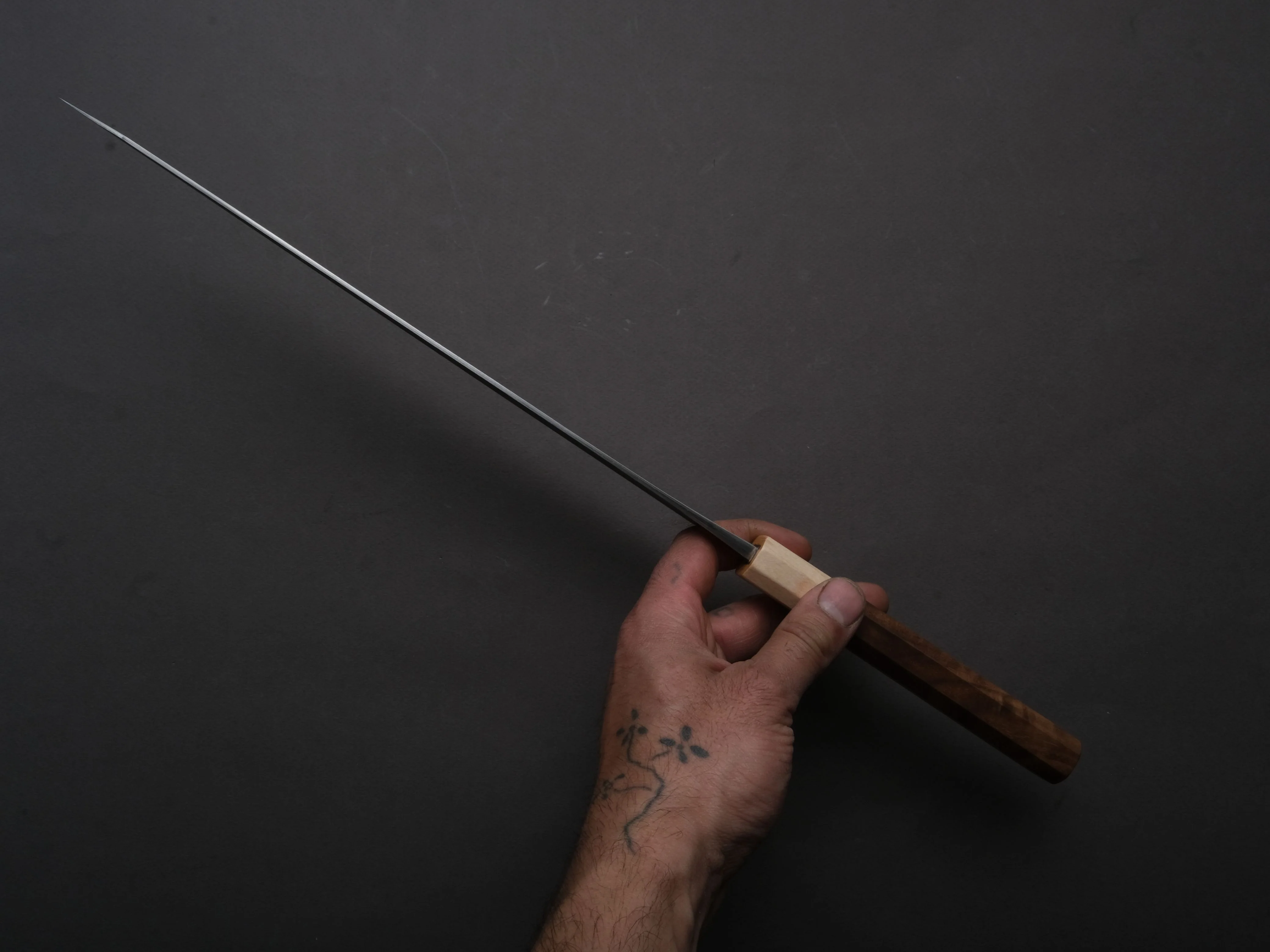 Hitohira - TD - SLD - Nashiji - Sujihiki - 270mm - Walnut Handle - Image 6