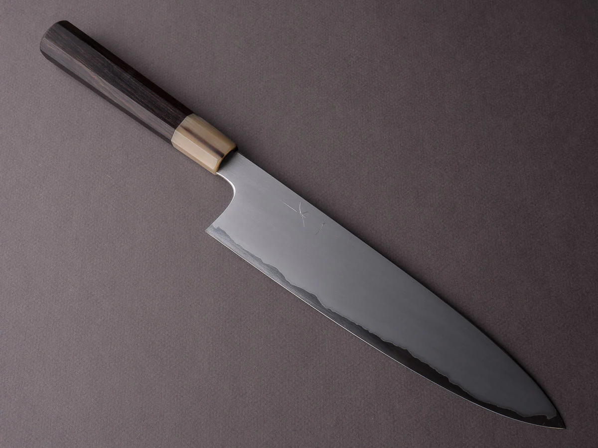 Hitohira - Togashi - Blue #1 - Kasumi Stainless Clad - 240mm Gyuto - Ebony Handle