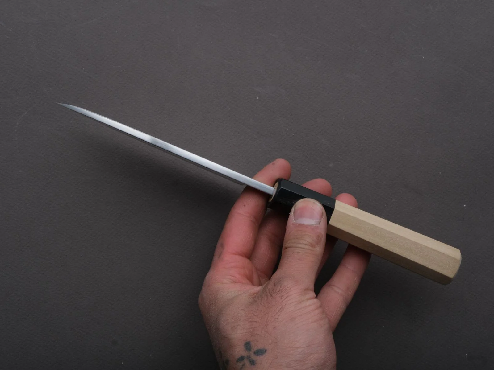 Hitohira - Togashi - Blue #2 - Deba - 120mm - Magnolia Handle - Saya - Image 6