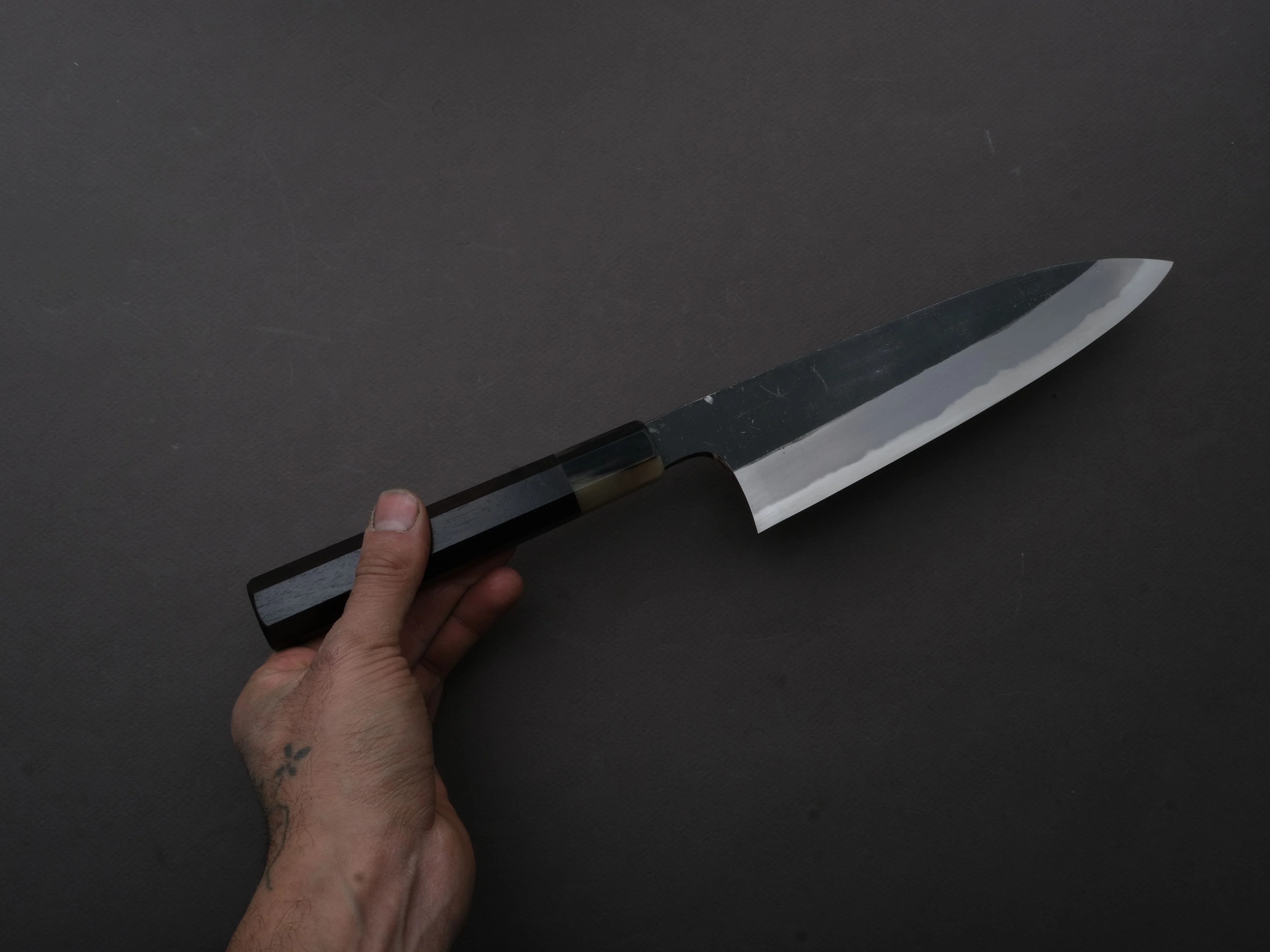 Hitohira - Togashi - Blue #2 - Kurouchi - Gyuto - 210mm - Ebony Handle - Image 4