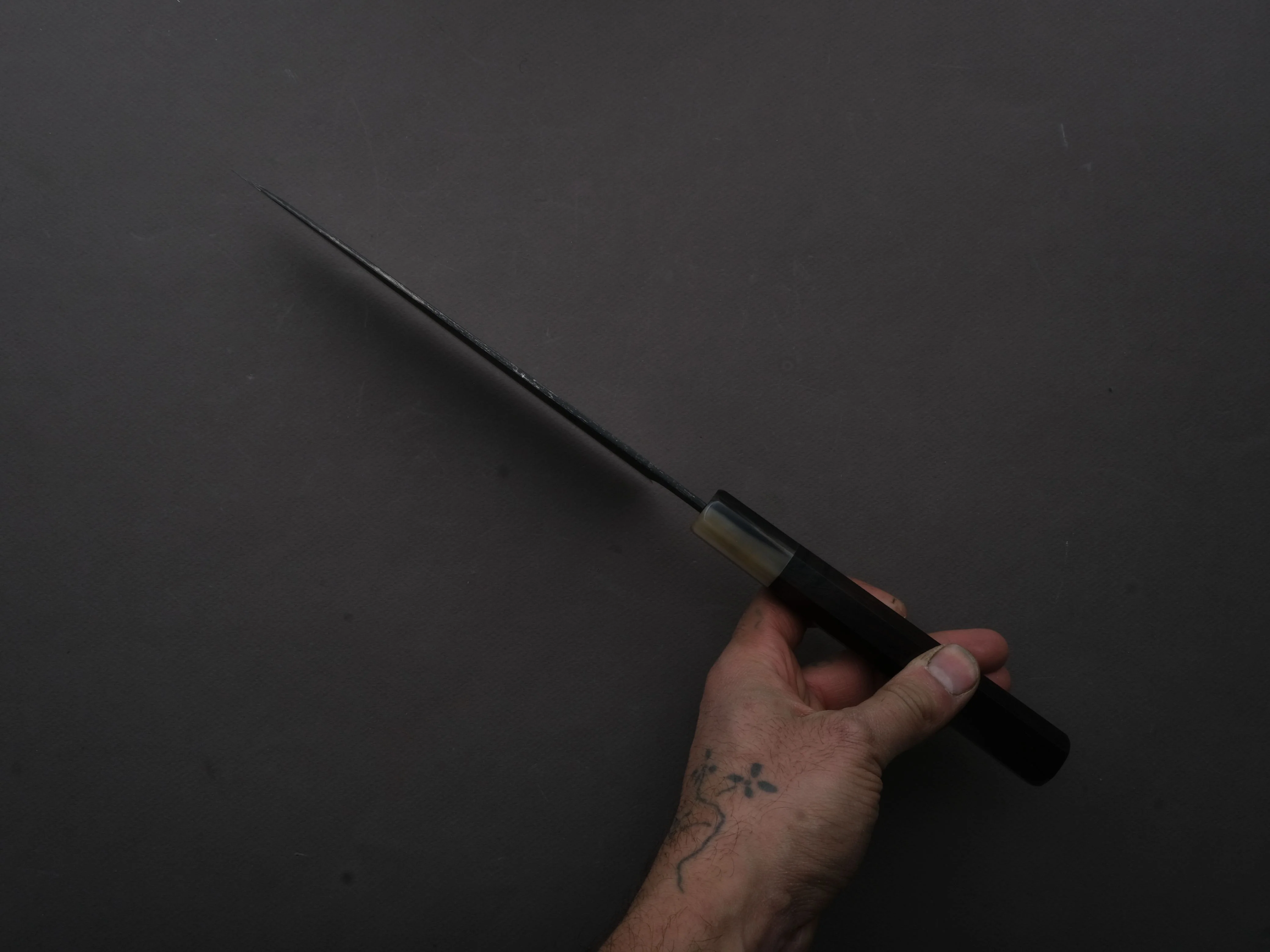Hitohira - Togashi - Blue #2 - Kurouchi - Gyuto - 210mm - Ebony Handle - Image 5