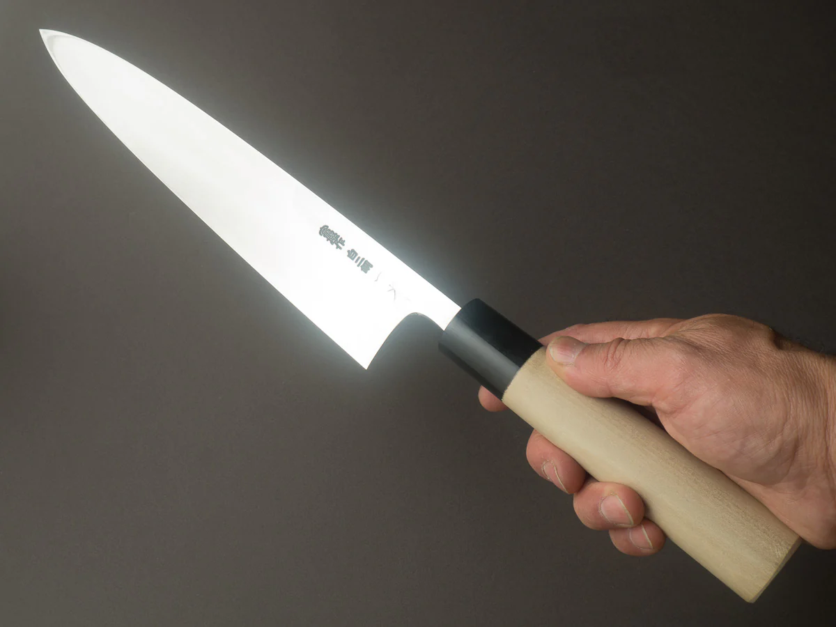 Hitohira - Togashi - Tachi - White #2 - 240mm Mioroshi Deba - D-Shaped Ho Wood Handle - Image 7