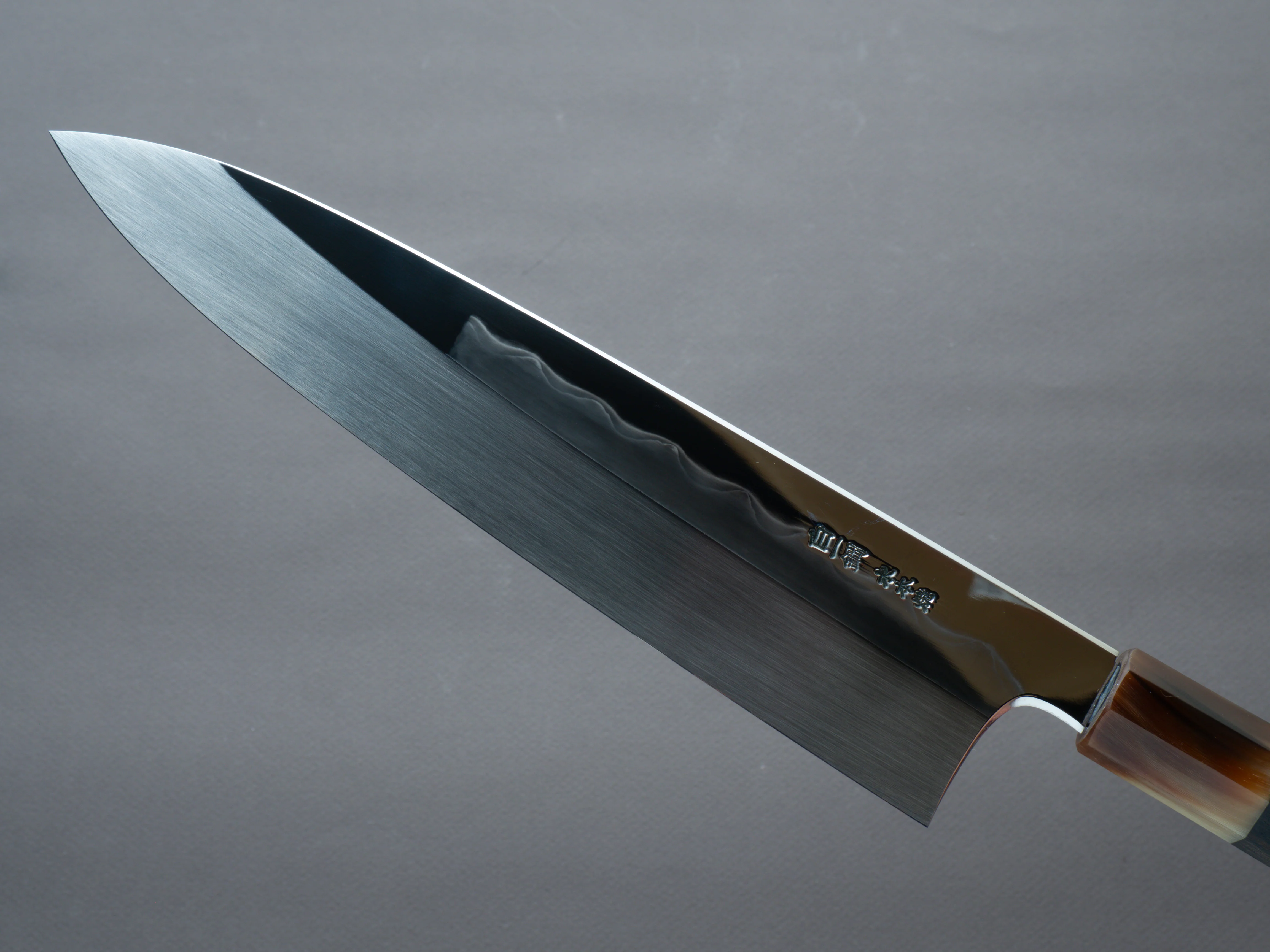 Hitohira - Togashi - White #1 - Notaremon Mizu Honyaki - 240mm Gyuto - Taihei Ebony Handle (#098/ Saya) - Image 3