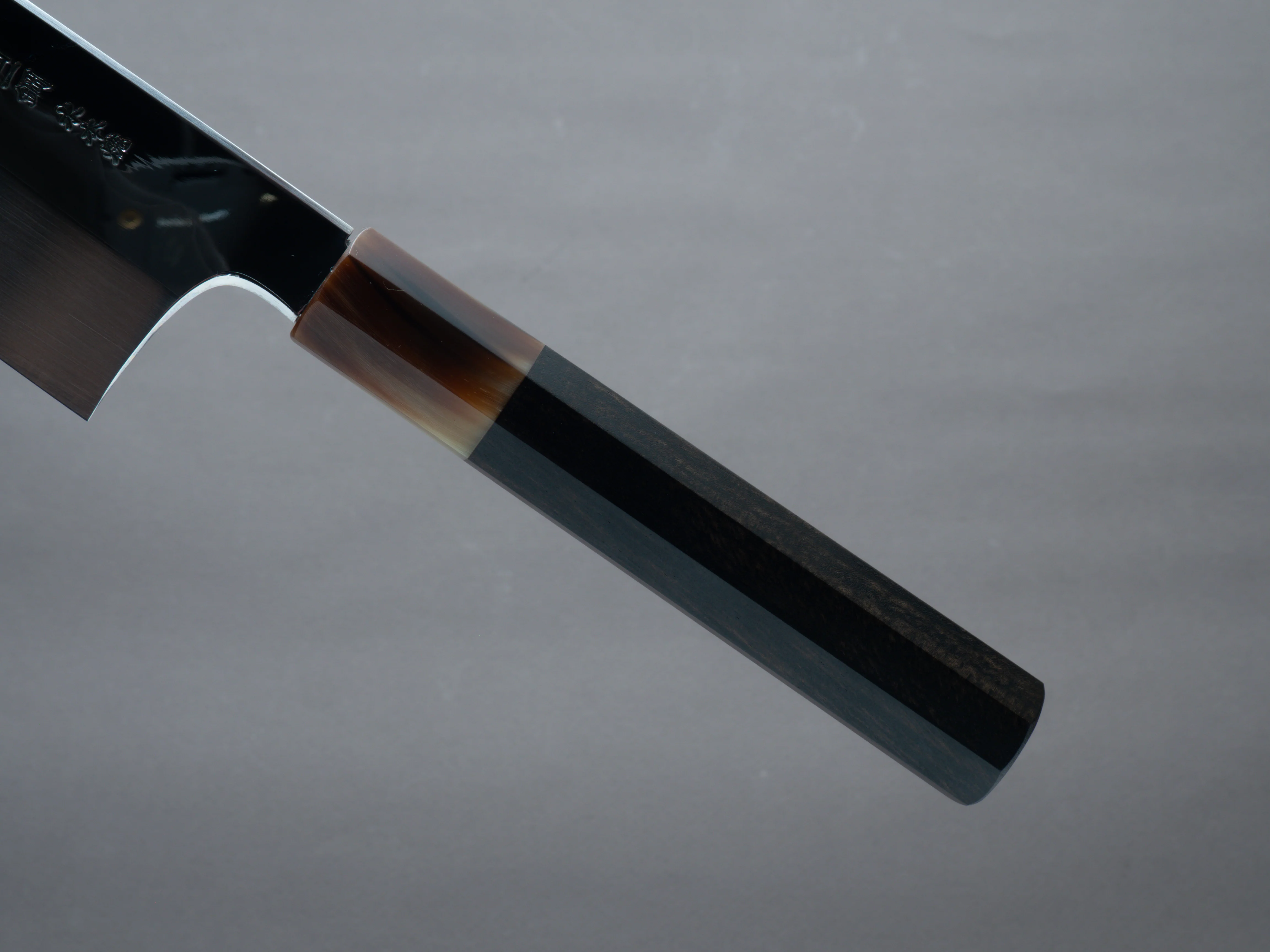 Hitohira - Togashi - White #1 - Notaremon Mizu Honyaki - 240mm Gyuto - Taihei Ebony Handle (#098/ Saya) - Image 5