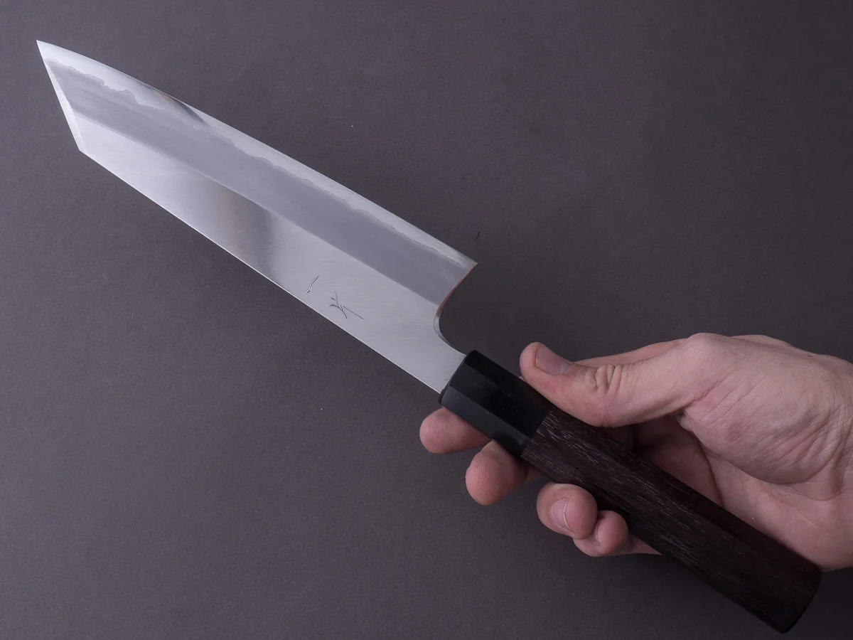 Hitohira - Togashi - White #1 - Stainless Clad - 210mm Kiritsuke Gyuto - Taihei Rosewood Handle - Image 7