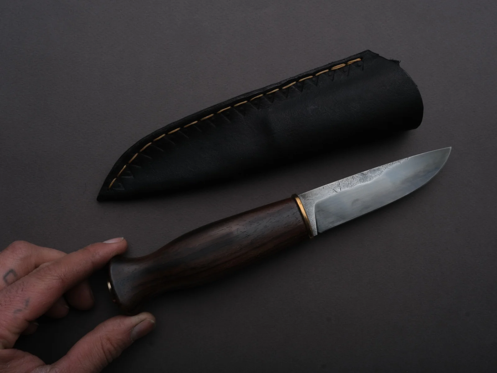Jordan Kepler - Fixed Blade - Puukko - 80CrV2 - 3.75" - Rosewood Handle - Image 4