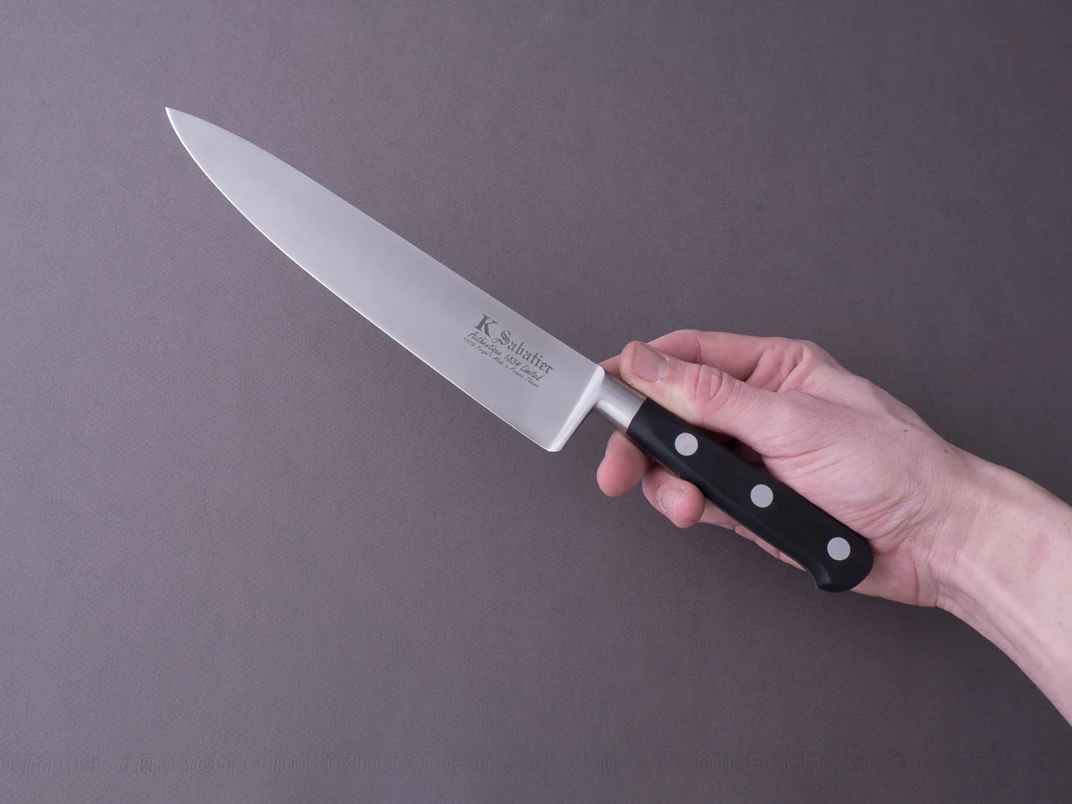 K Sabatier - Authentique 1834 Ltd - Stainless - Chef - 8" - Western Handle - Leather Sheath - Image 9