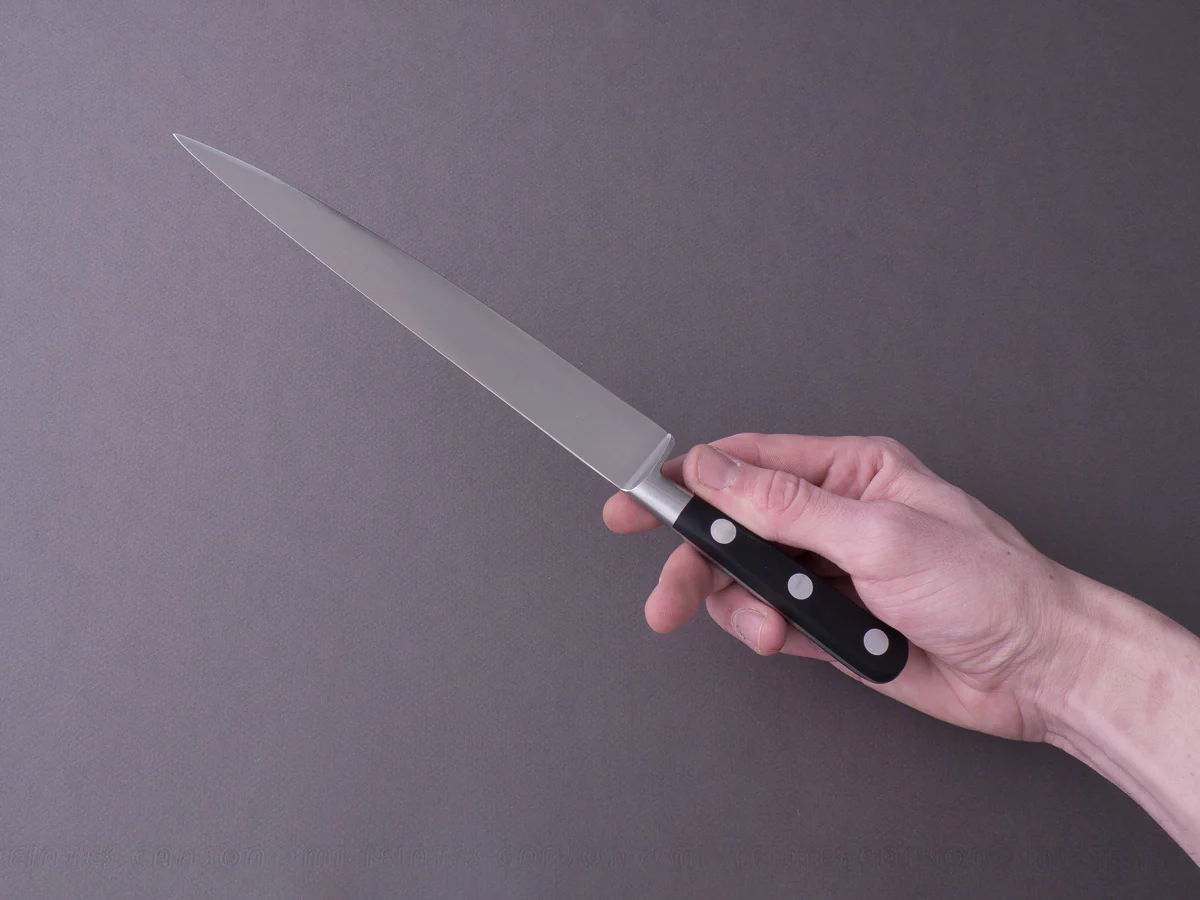 K Sabatier - Authentique 1834 Ltd - Stainless - Slicer - 8" - Western Handle - Leather Sheath - Image 8
