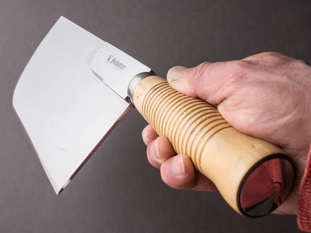 K Sabatier - Straight Leaf Cleaver - Stainless - No. 2 950g - Boxwood Handle - Mirror Polished - Image 10
