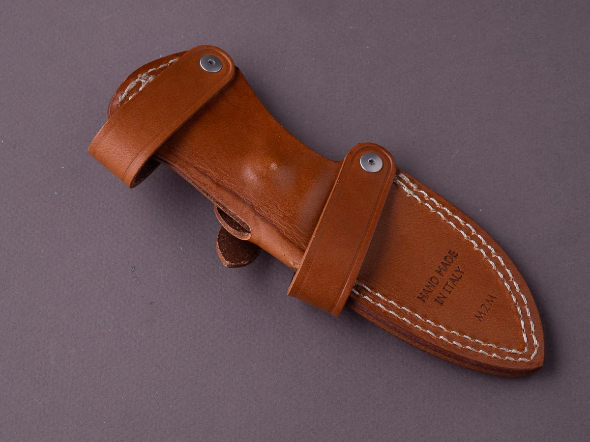 lionSTEEL - Fixed Blade - M2M - M390 - 90mm - Canvas Micarta Handle - Leather Sheath - Image 6