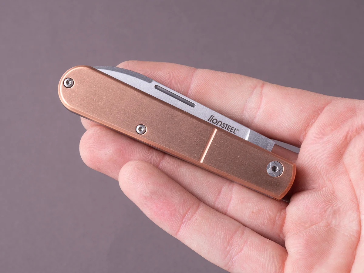 lionSTEEL - Folding Knife - Barlow - Roundhead - 65mm - M390 - Slip Joint - Copper Handle - Image 8