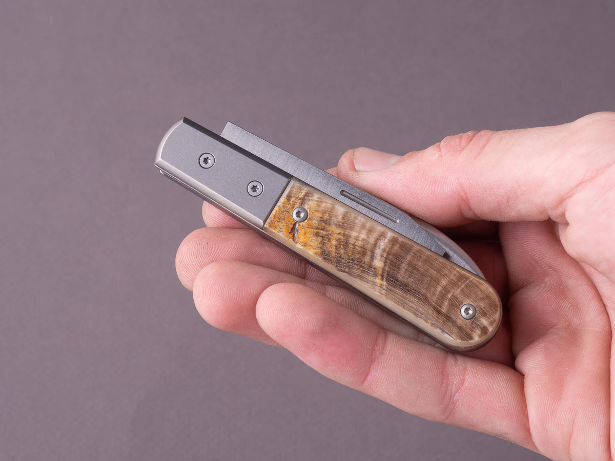 lionSTEEL - Folding Knife - Barlow - Roundhead & Bottle Opener - 65mm - M390 - Slip Joint - Ram Horn - Image 7