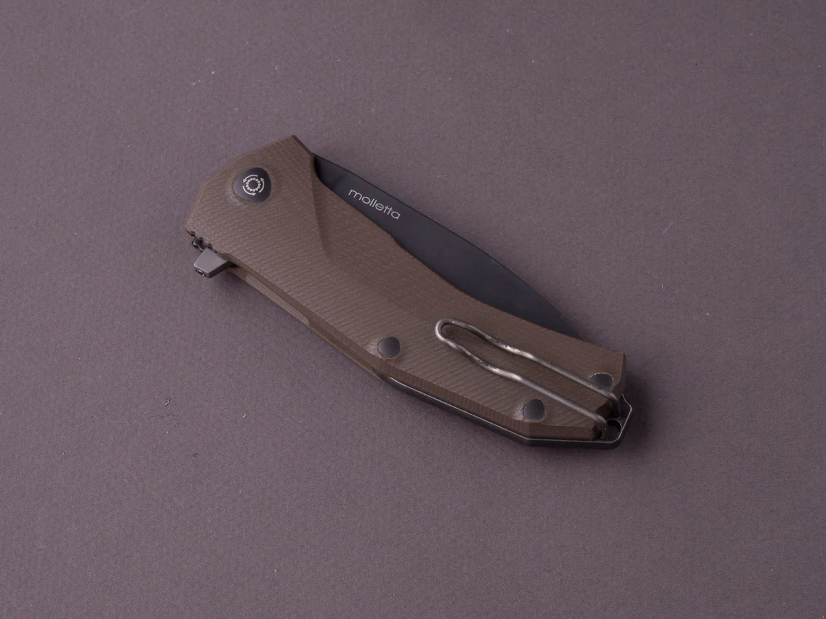 lionSTEEL - Folding Knife - KUR - Liner Lock - Sleipner - 85mm - Brown G10 - Stone Washed Black MilSpec - Image 4