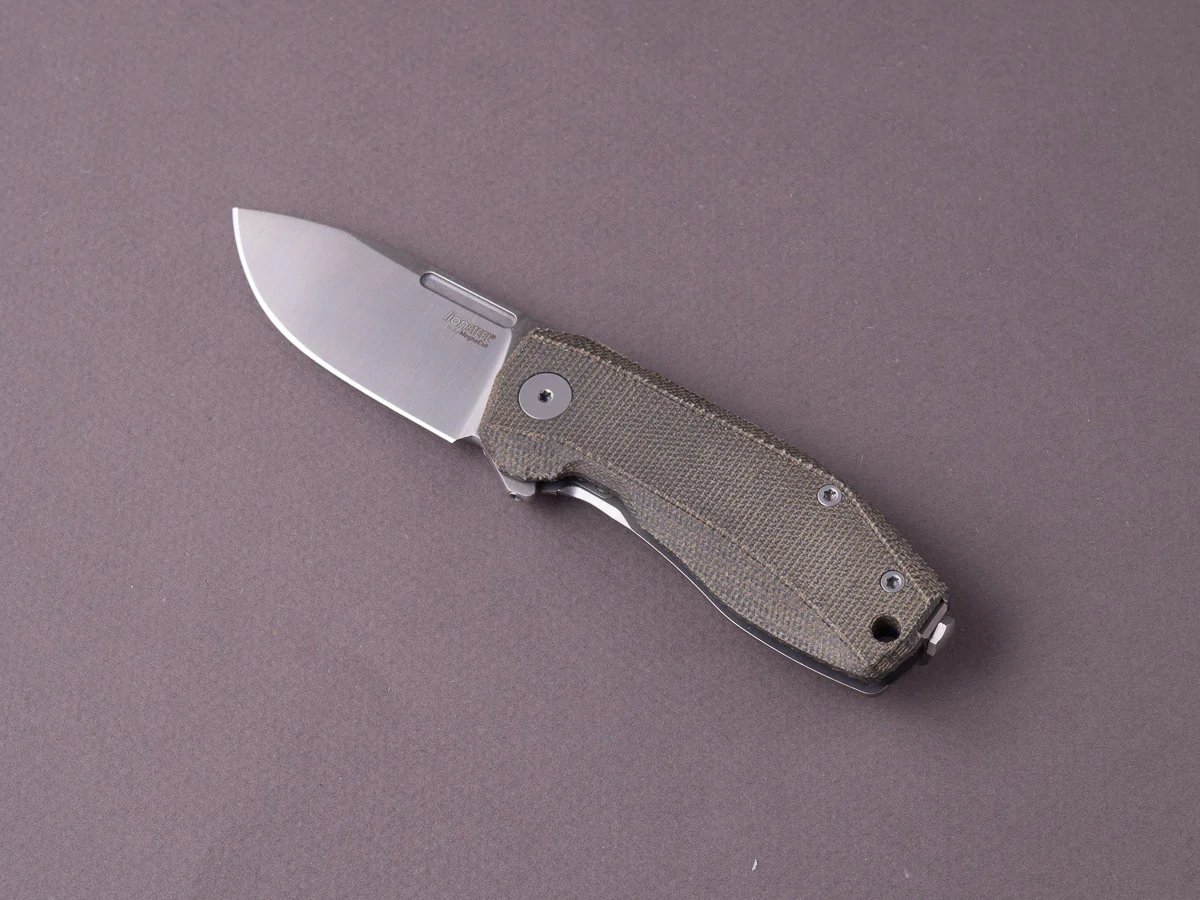lionSTEEL - Folding Knife - Frame Lock - Nano - MagnaCut - 65mm - Green Canvas & Titanium - Image 2