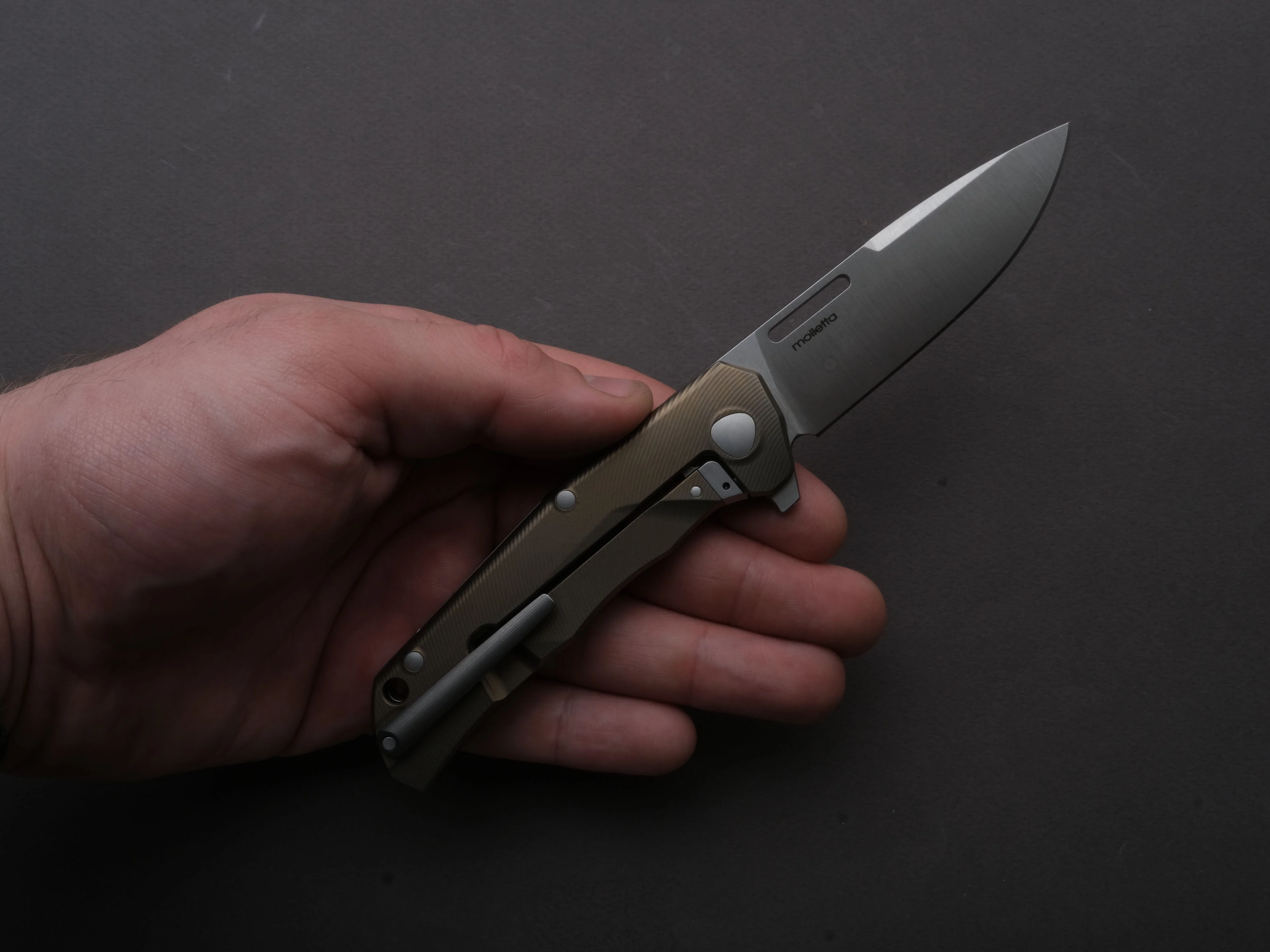 LionSTEEL - Folding Knife - Q4TTRO - Frame Lock - Magnacut - 84mm - Bronze Titanium - Image 4