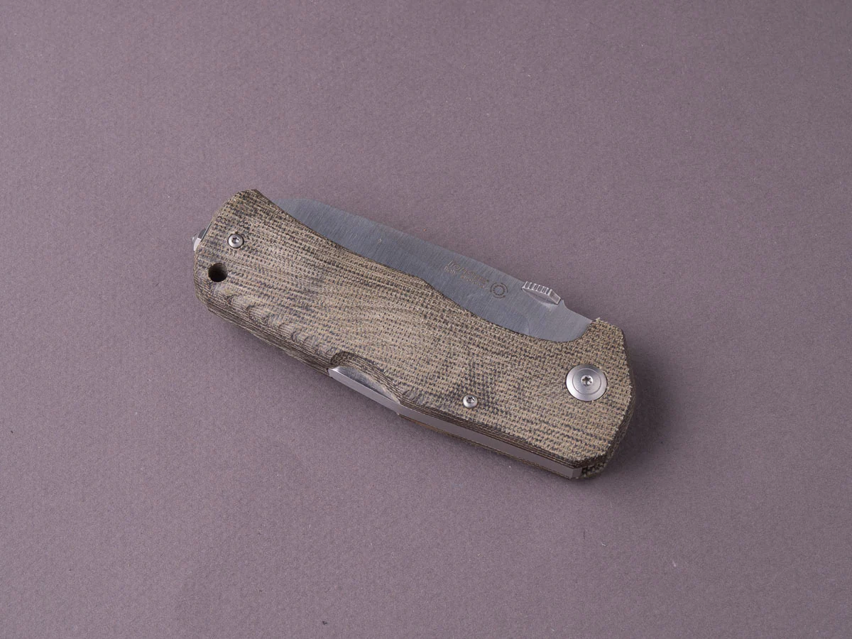lionSTEEL - SOLID Folding Knife - TM1 - Sleipner - 90mm - Lock Back - Green Micarta Handle - Image 3