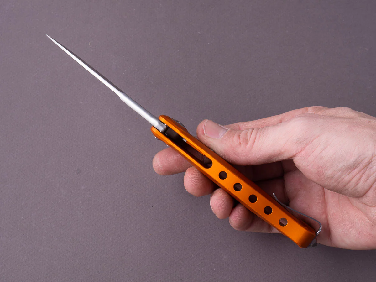 lionSTEEL - SOLID Folding Knife - SR11 - Sleipner - 90mm - Orange Handle - Image 5