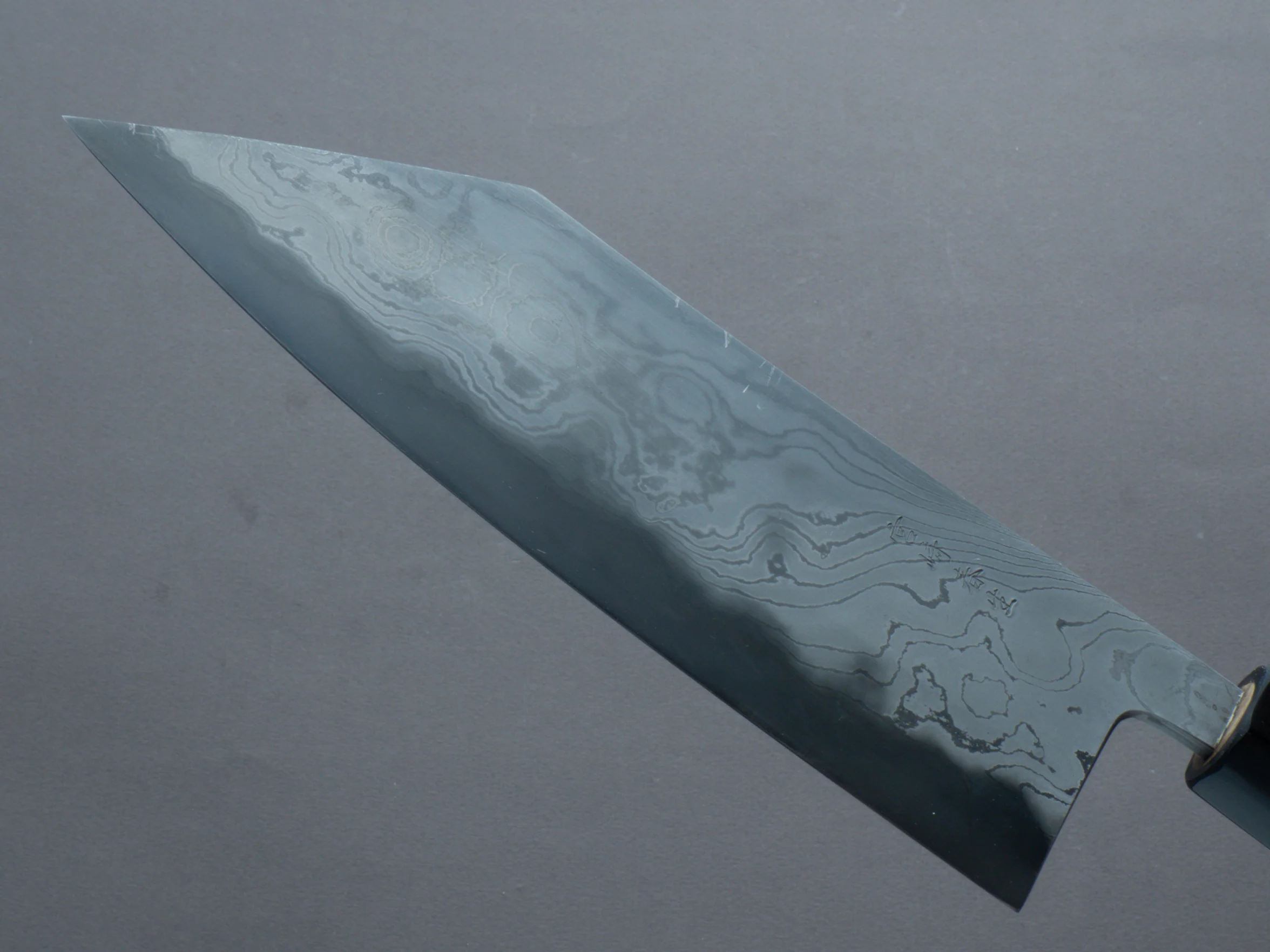 Miyazaki Kajiya - Hineri Damascus - Blue #1 - Tsubaki - 180mm - Magnolia Handle - Image 3