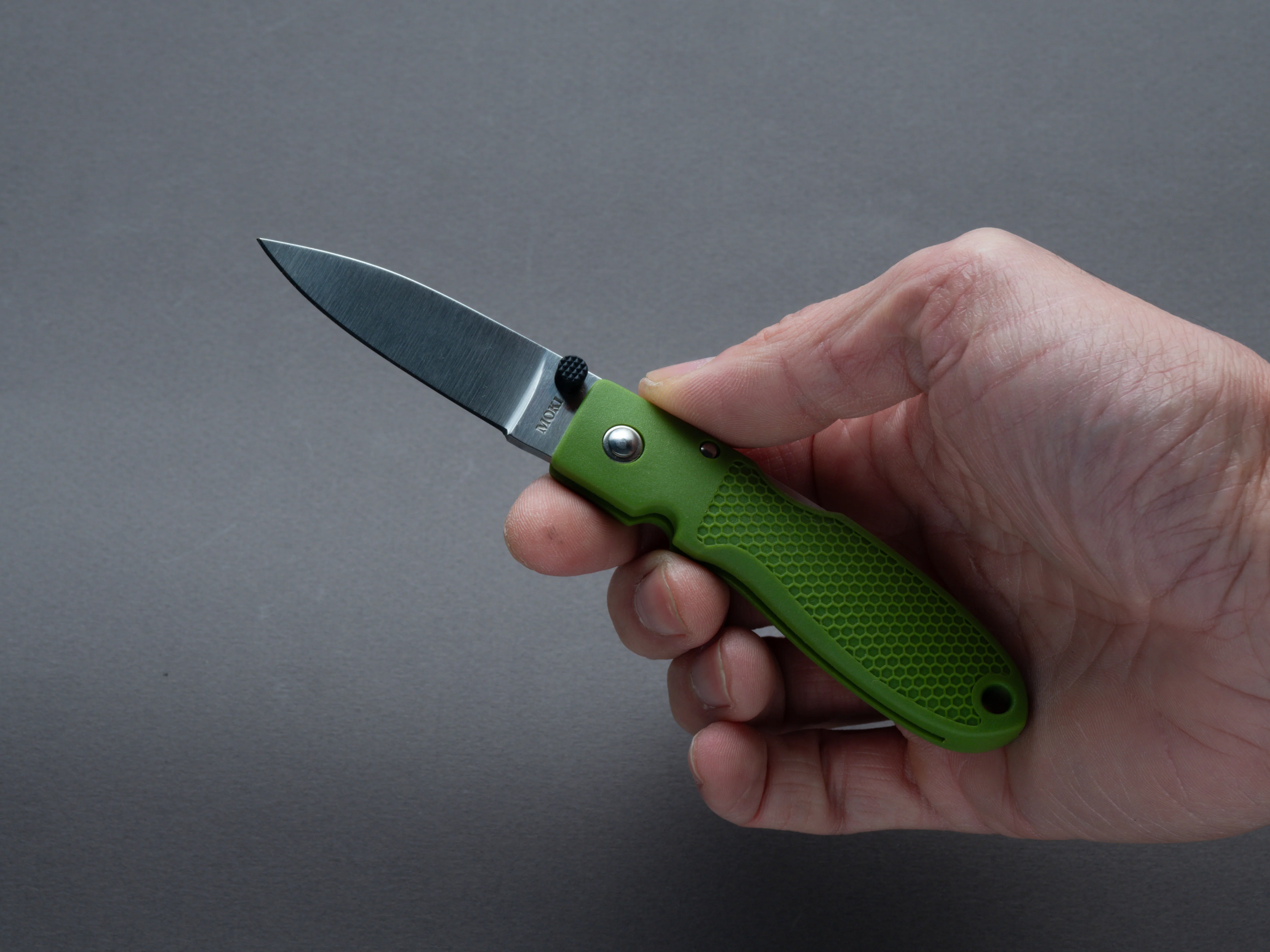 Moki - Folding - Coupe - Lock back - AUS-8 - 54mm - Olive Green Grilon Handle - Image 3