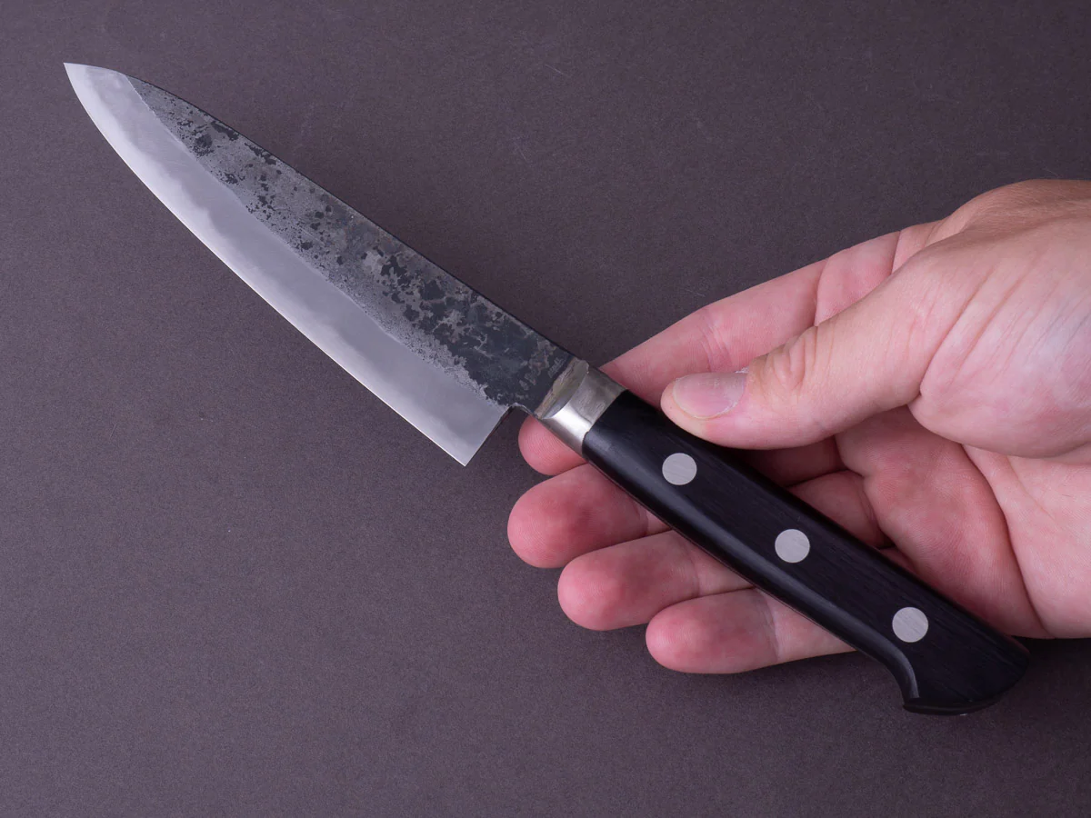 Morihei - Hisamoto - White #1 - Kurouchi - 135mm Petty - Pakka Handle - Fine Finish - Image 7