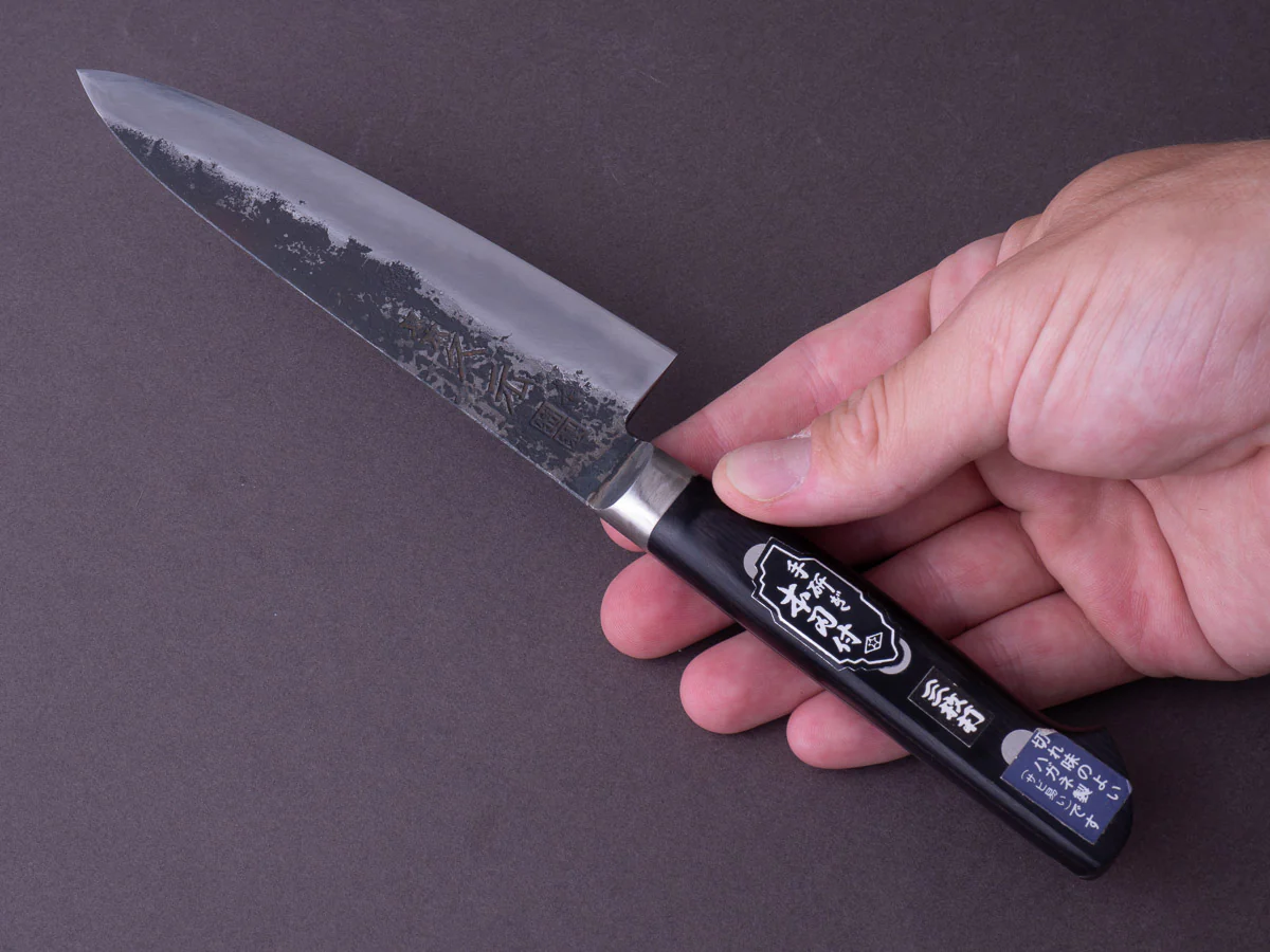 Morihei - Hisamoto - White #1 - Kurouchi - 135mm Petty - Pakka Handle - Fine Finish - Image 8