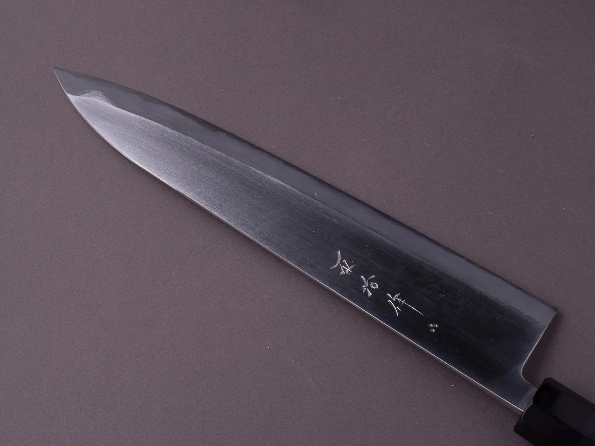 Nakaya Heiji - Semi Stainless - Migaki - 255mm Gyuto - Burnt Chestnut Handle - Image 4