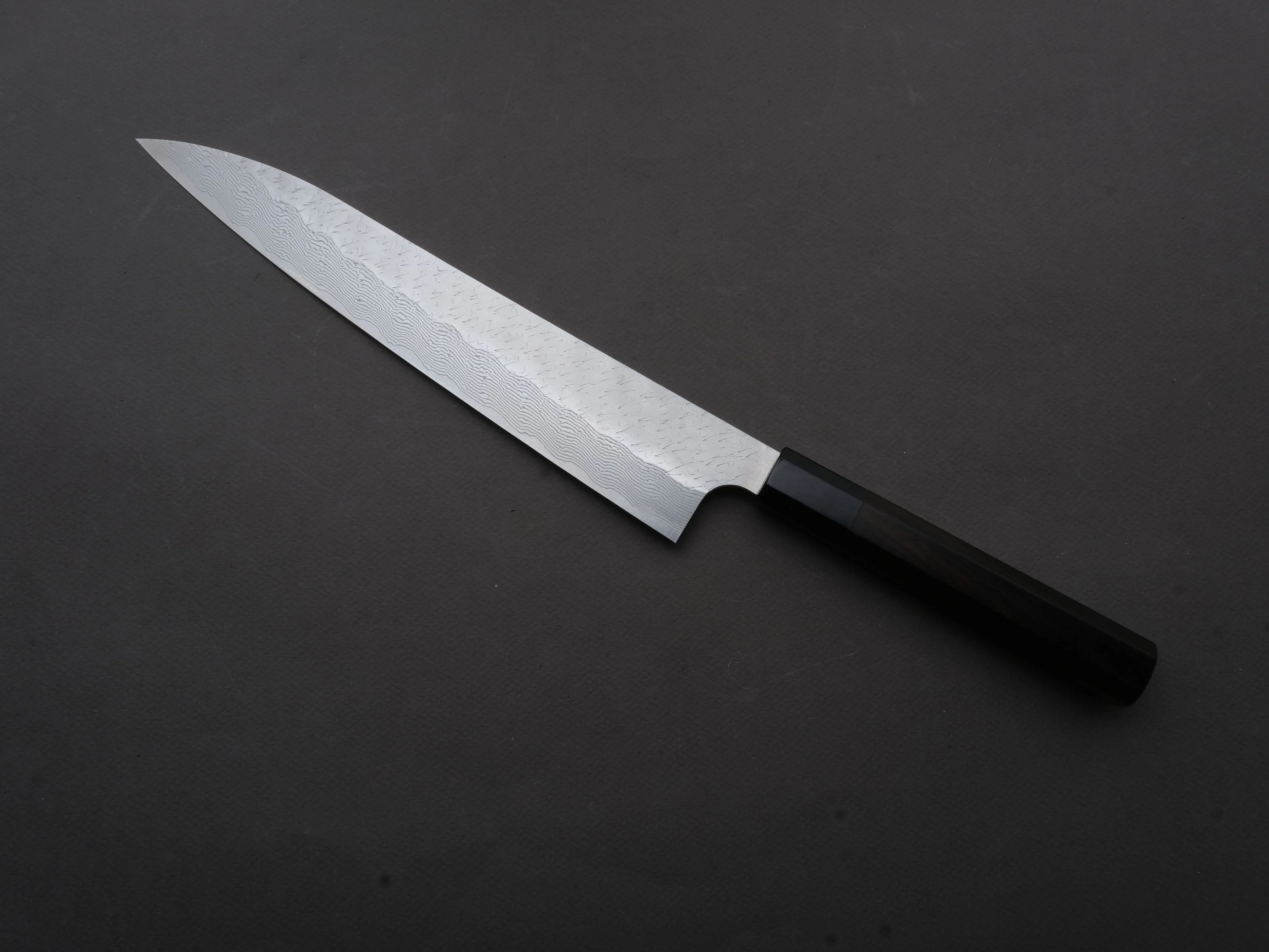Nigara Hamono - SPG STRIX - Tsuchime Damascus - Sujihiki - 270mm - Ebony Handle