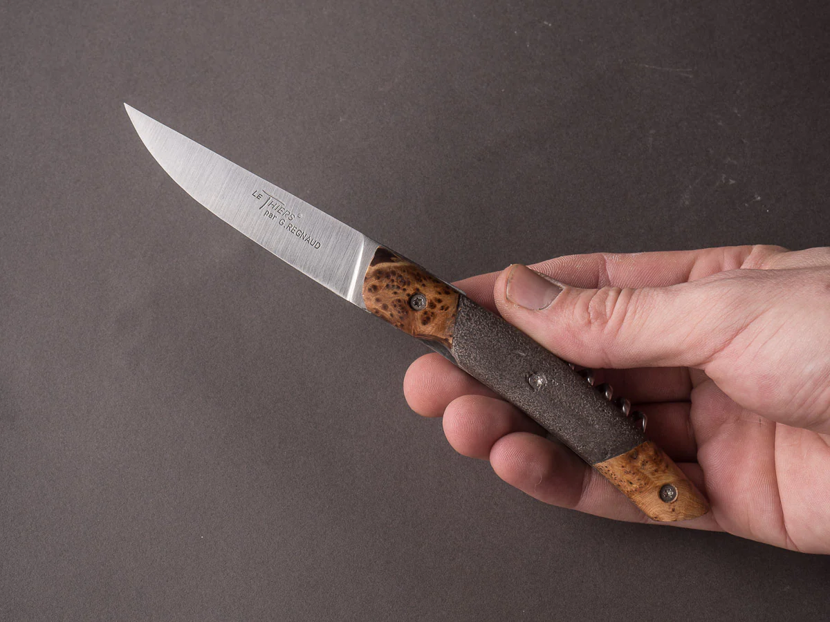 G. Regnaud - Le Thiers - 12cm Folding Knife - Liner Lock - Lava & Juniper Handle w/ Worm - Image 13