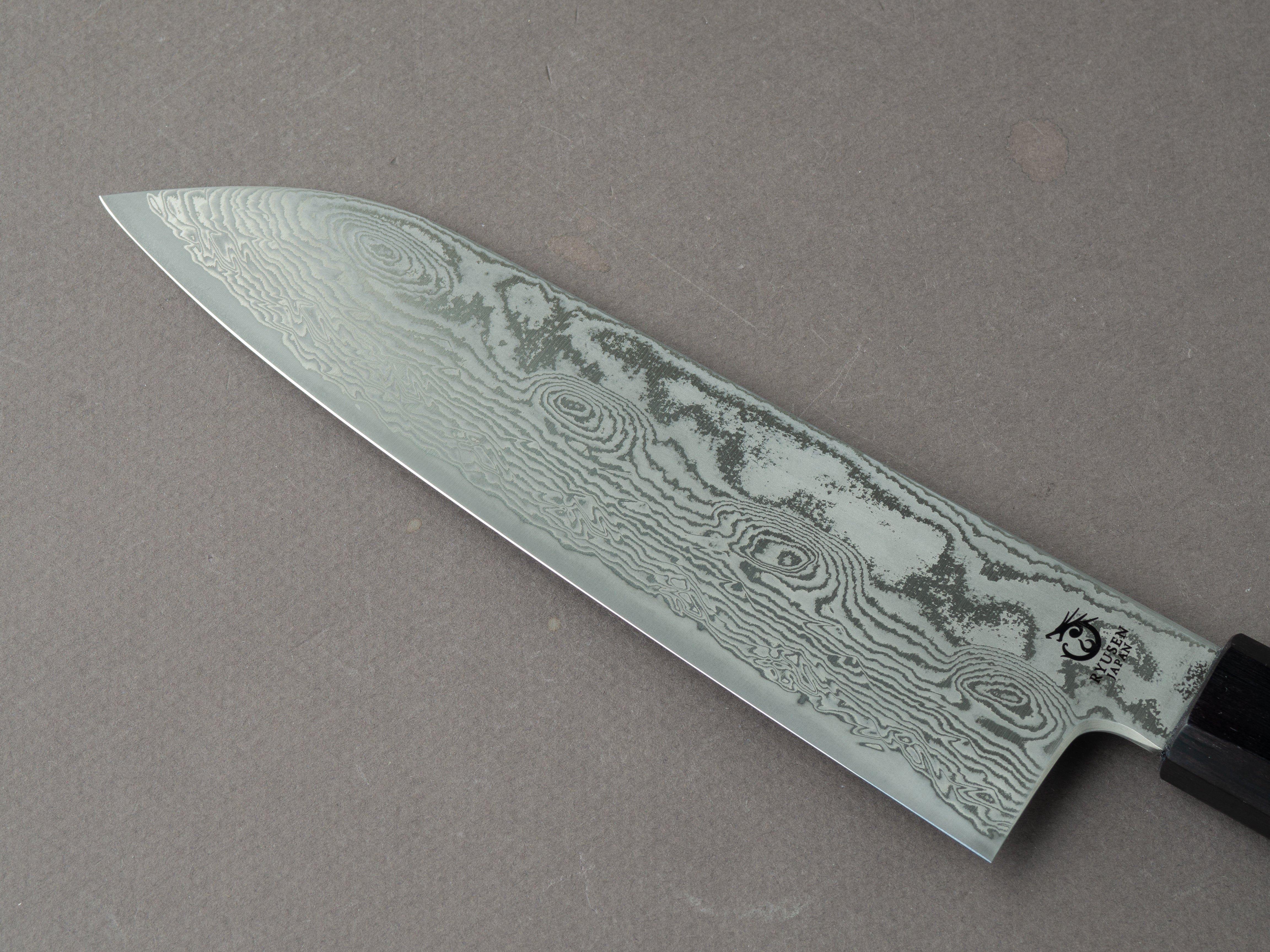 RYUSEN - BONTEN UNRYU KAI - VG10 Damascus - 175mm Santoku - Quince Handle - Image 3