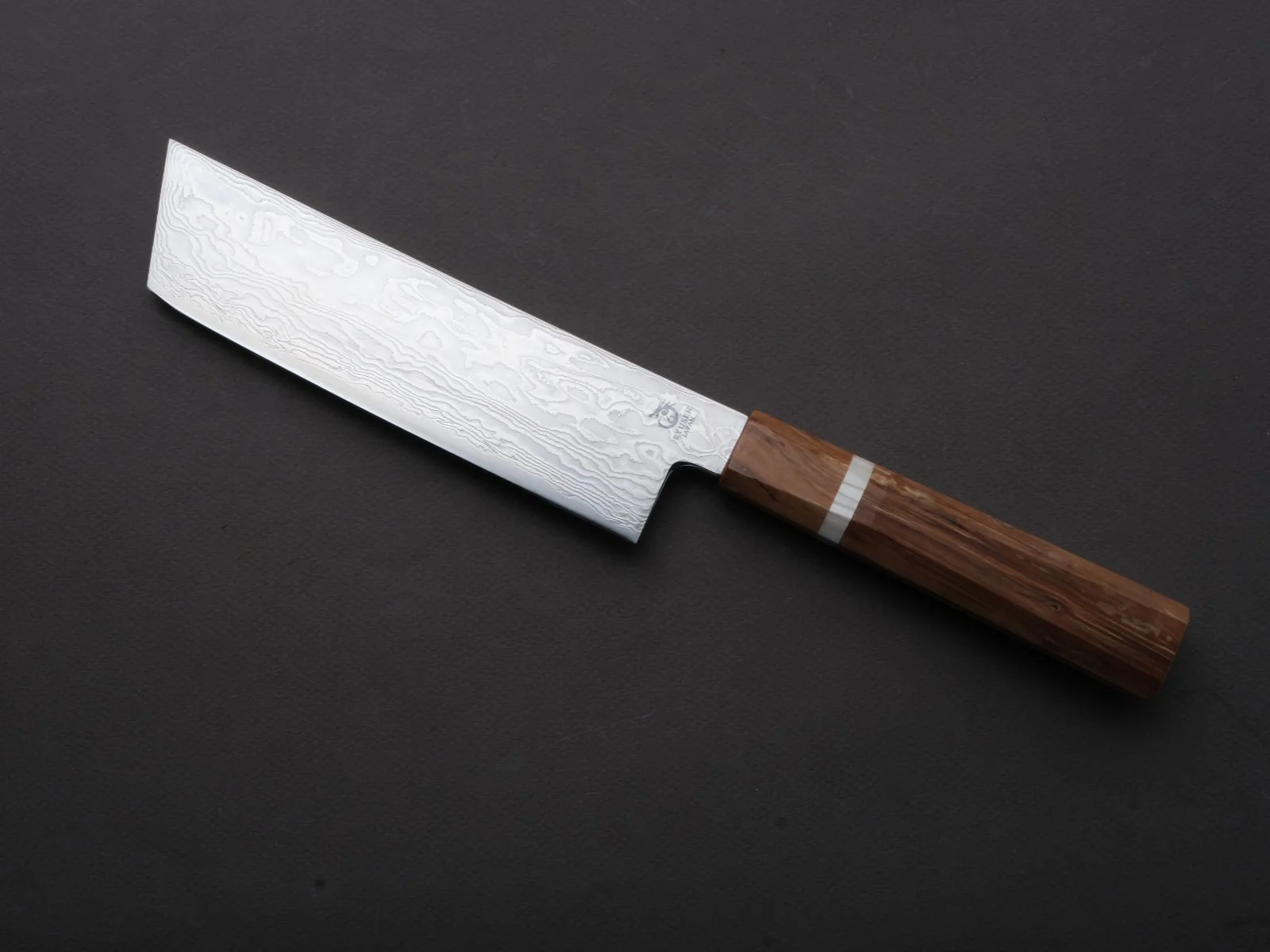 Ryusen - FUKAKURYU KAI - ATS314 - Damascus - Nakiri - 155mm - Birch Octagonal Handle - Image 2