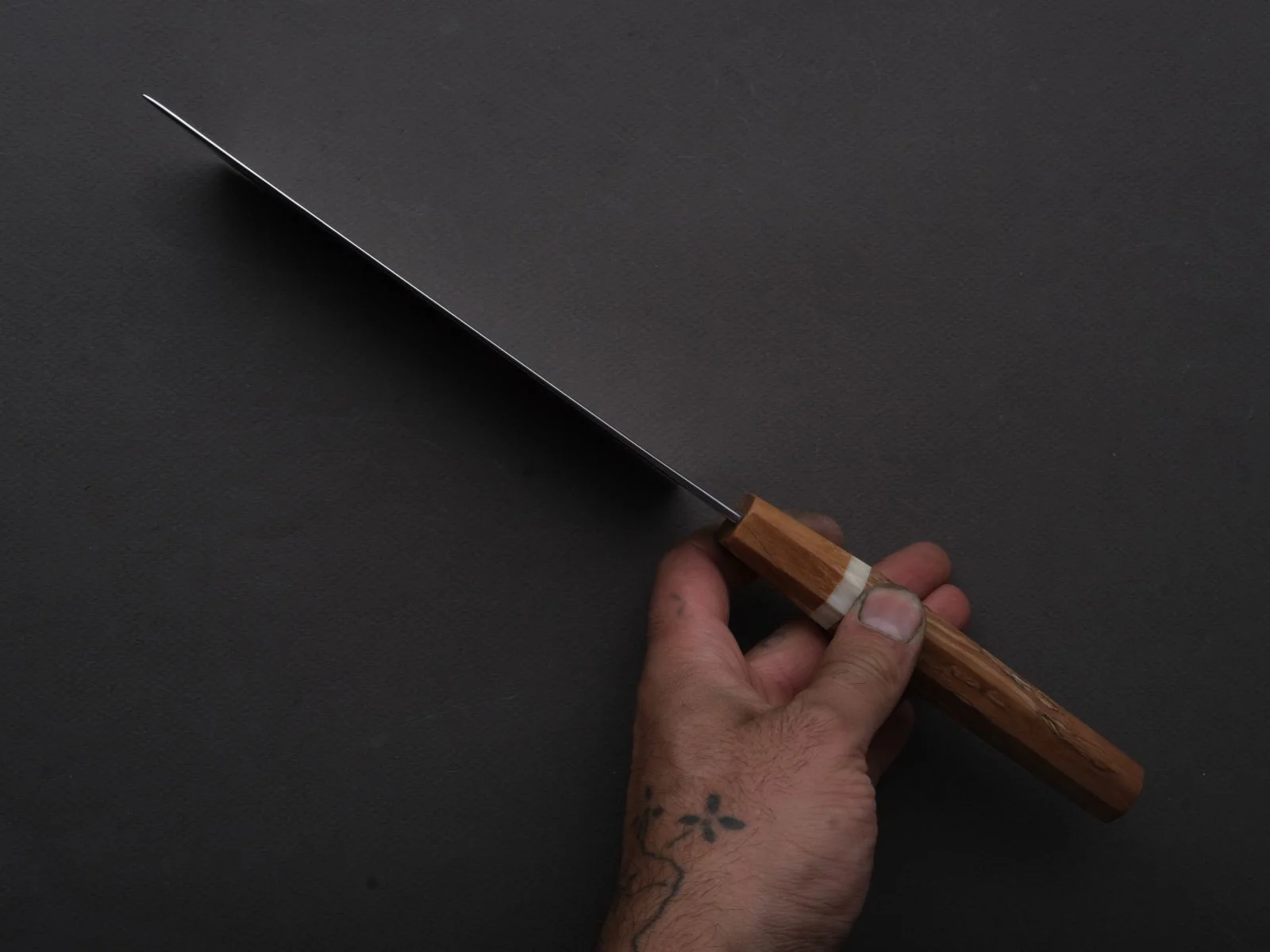 Ryusen - FUKAKURYU KAI - ATS314 - Damascus - Nakiri - 155mm - Birch Octagonal Handle - Image 5
