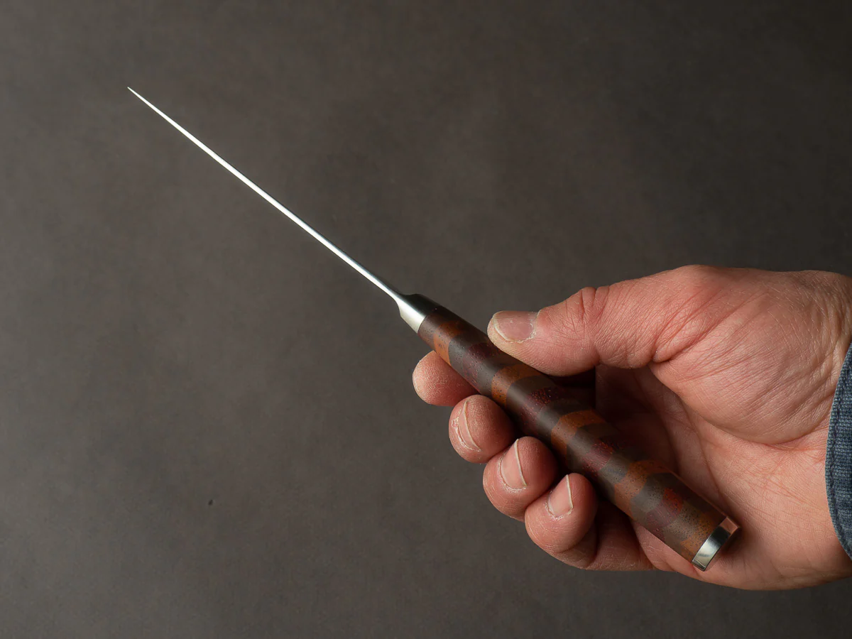 Ryusen - YOSEGI SK06 Yabane Special - SG2 Damascus - 100mm Utility - Walnut/Mahogany - Image 7