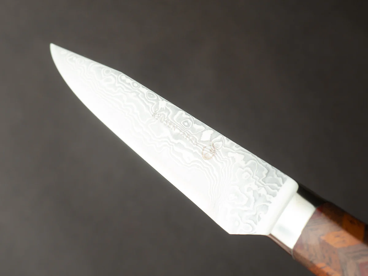 Ryusen - YOSEGI SK06 Yabane Special - SG2 Damascus - 100mm Utility - Walnut/Mahogany - Image 9