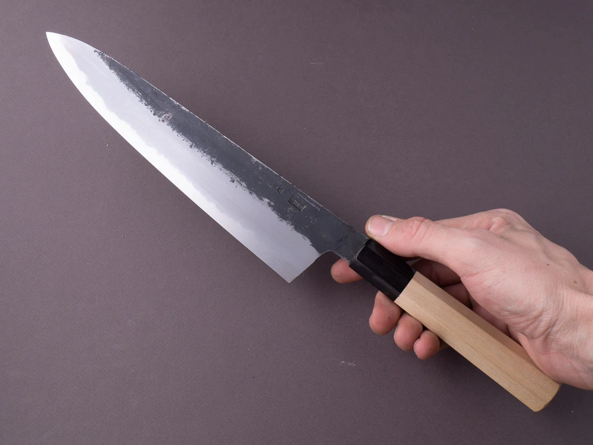 Sakai Kikumori - Kikuzuki Kuro - White #2 - Gyuto - 210mm - Magnolia Handle - Image 7