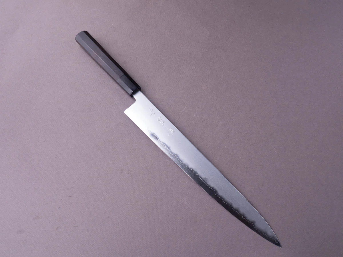 Sakai Kikumori - Tanaka - Blue Super - So-Bokashi - 300mm Sujihiki - Ebony Handle