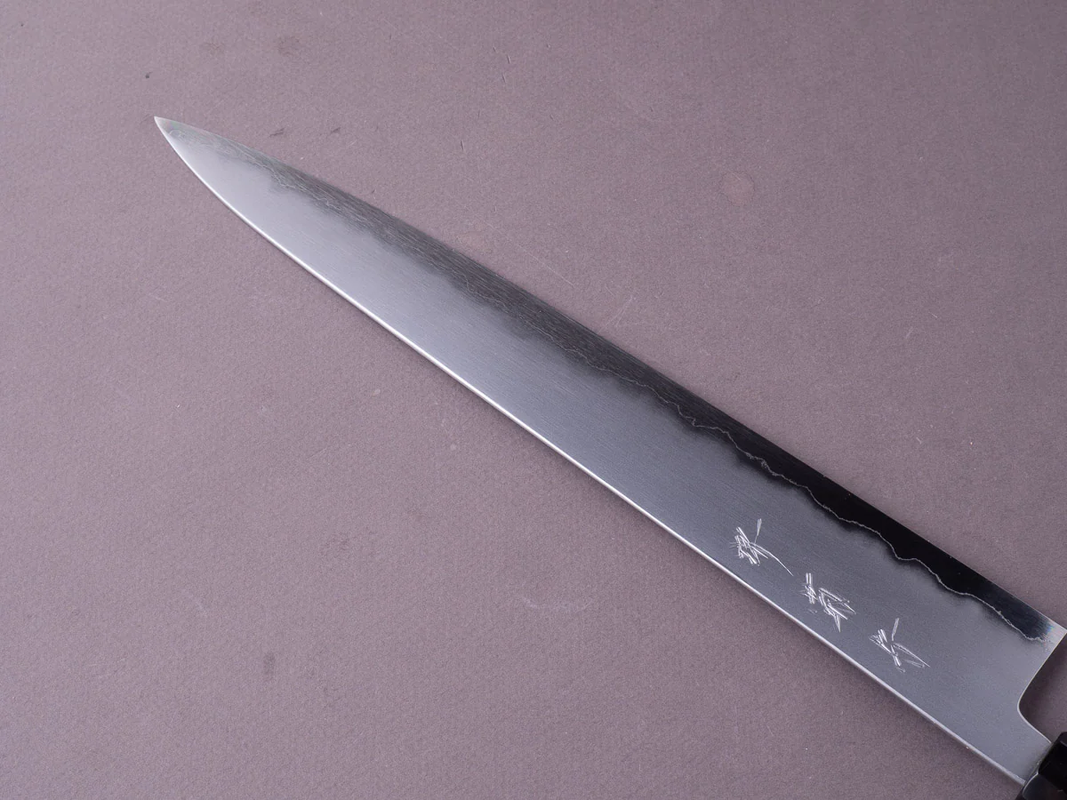Sakai Kikumori - Tanaka - Blue Super - So-Bokashi - 300mm Sujihiki - Ebony Handle - Image 8