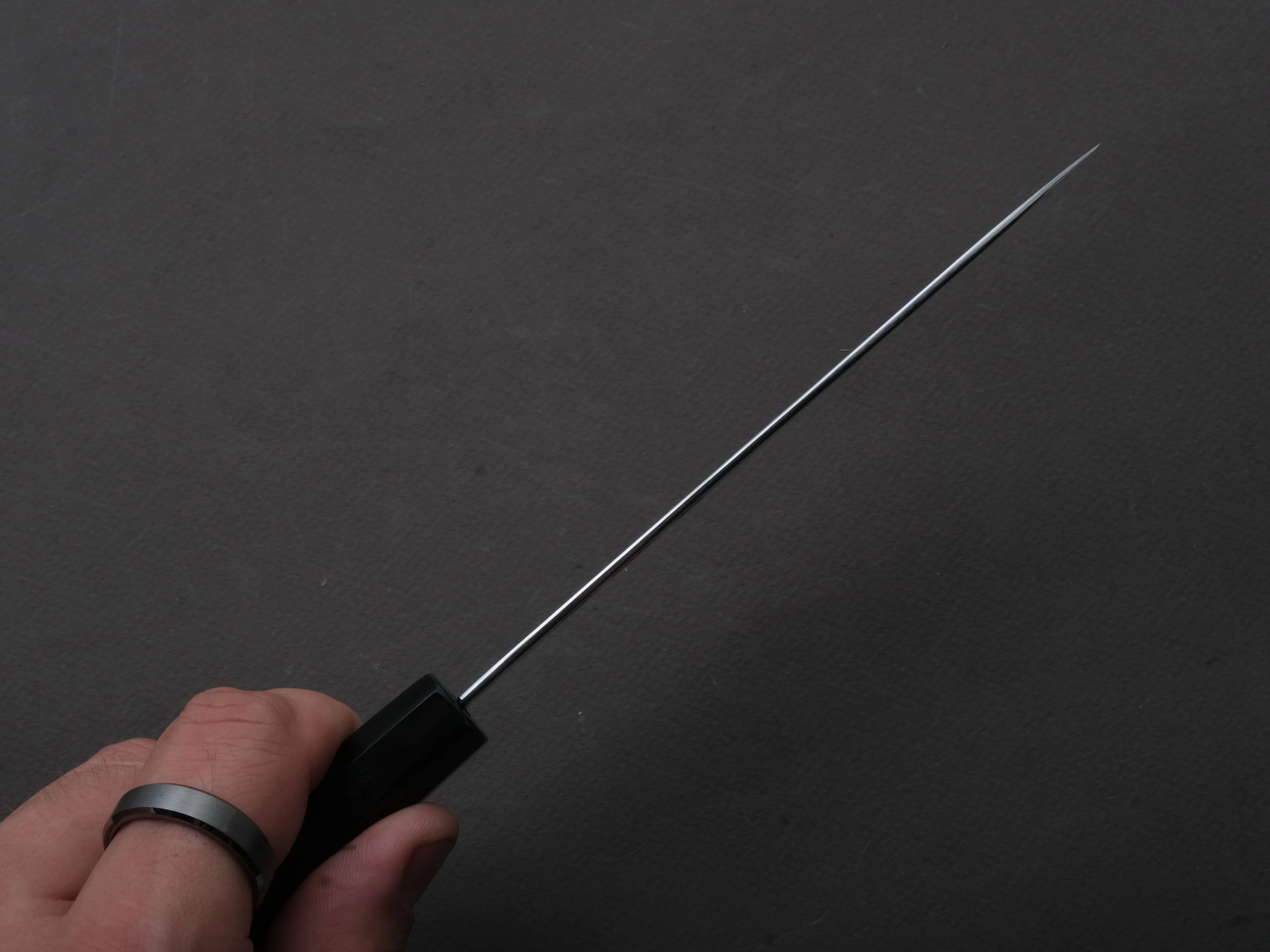 Sakai Kikumori - Tanaka Limited - Super Blue - All Mirror Polish - Petty - 150mm - Ebony Handle - Signed + Dated Tang - Image 6