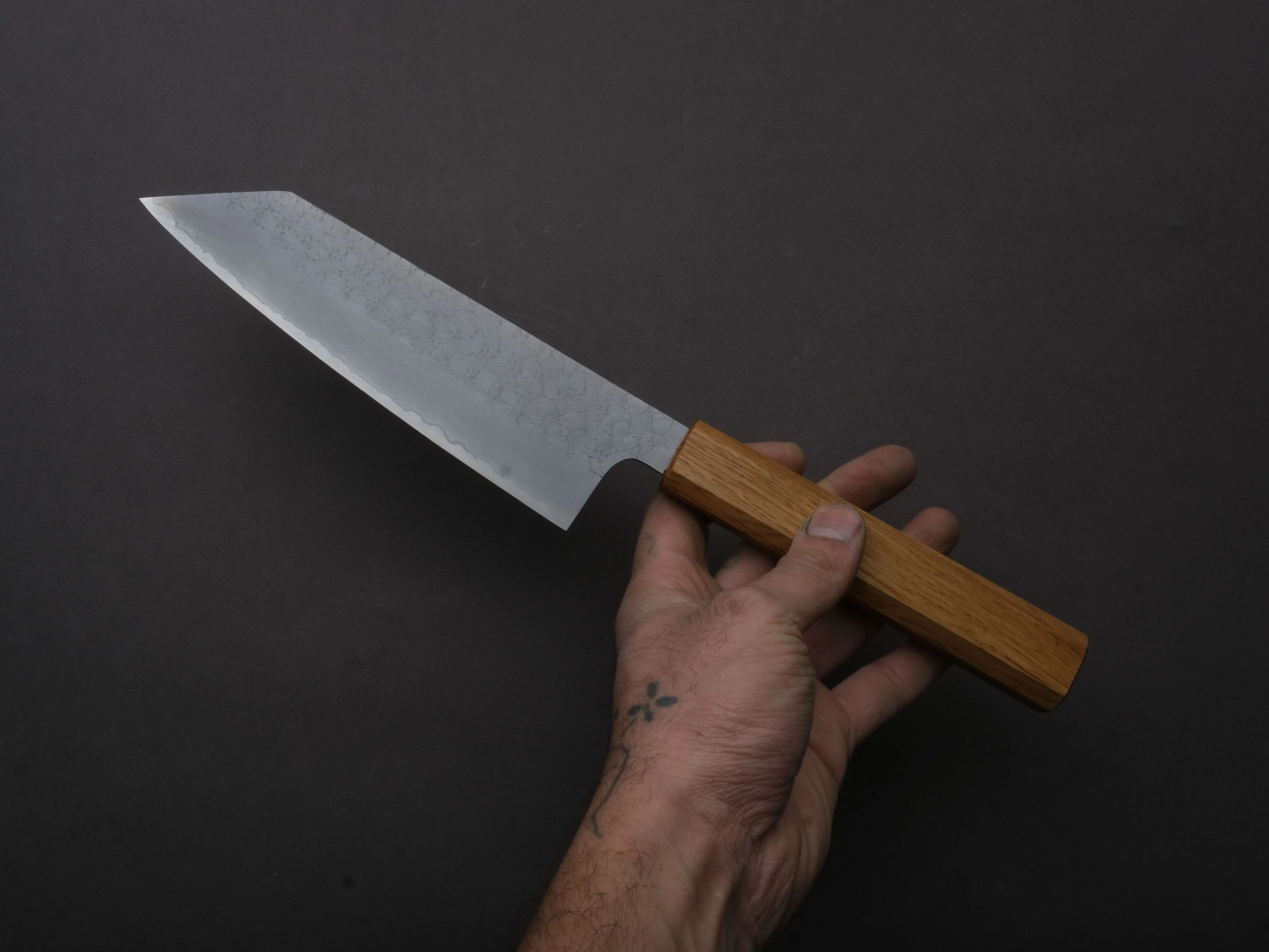 Sakai Kikumori - TS10 - VG10 - Tsuchime - Bunka - 165mm - Oak Handle - Image 3