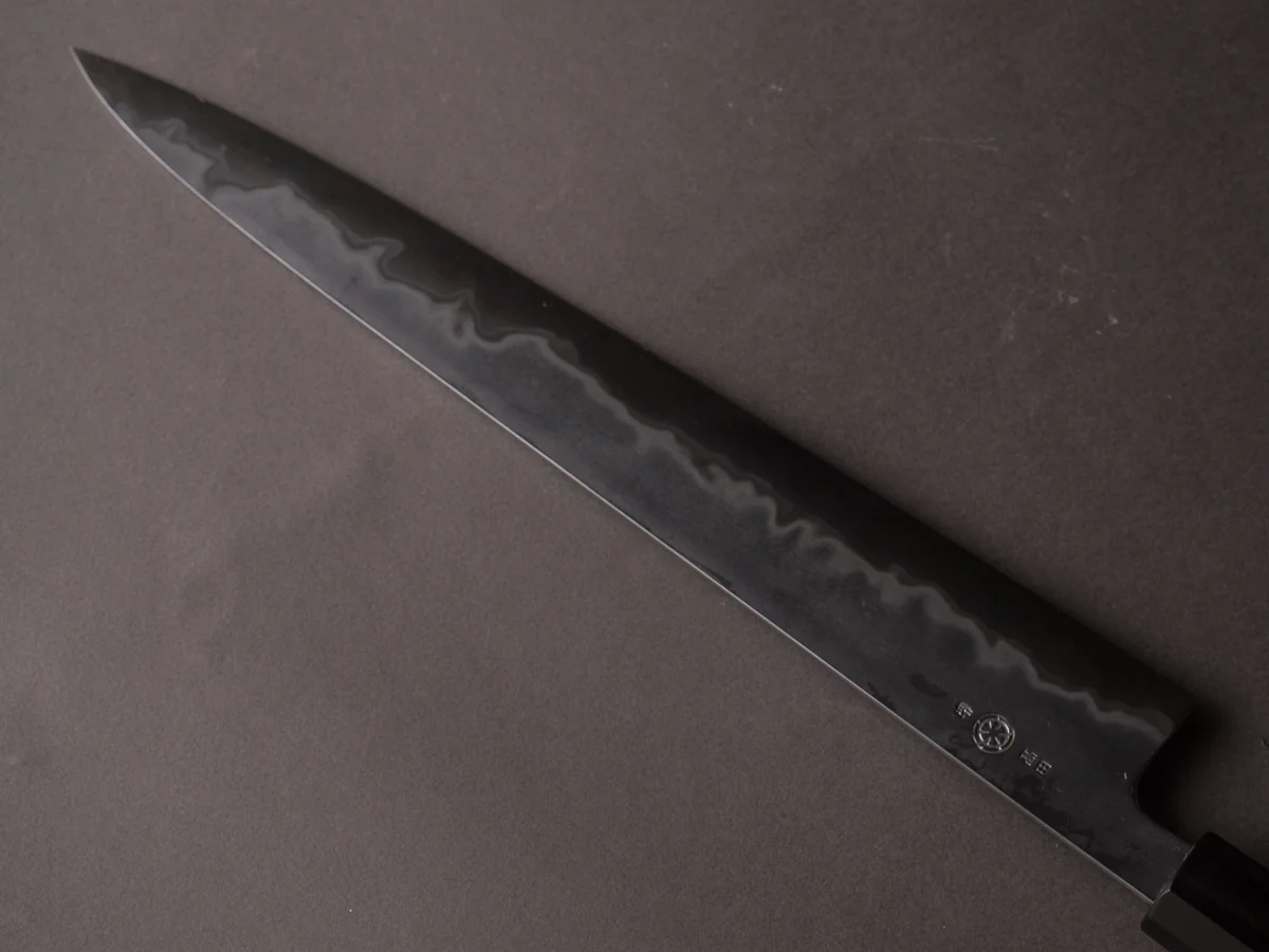 Takada no Hamono - Blue #1 - Suiboku - 300mm Sujihiki - Ebony Handle - Image 6