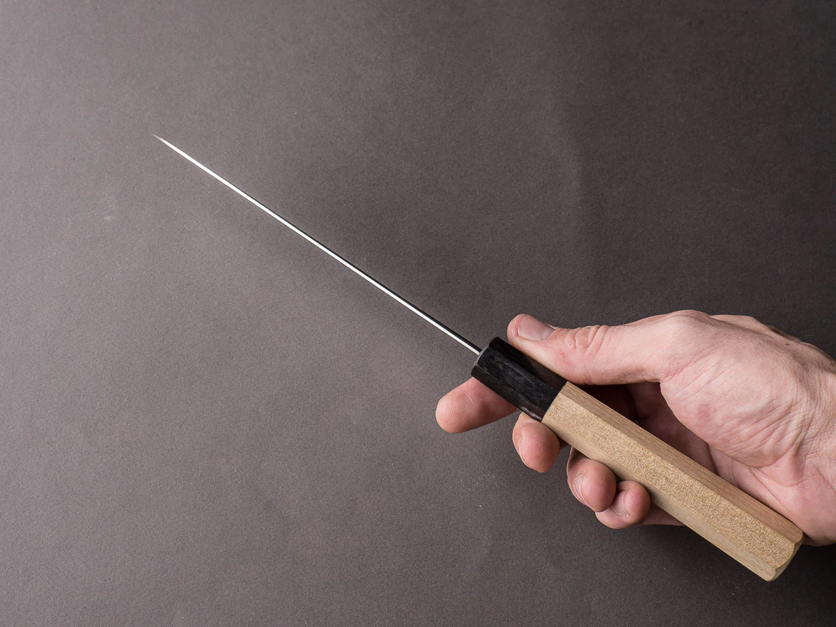 Takada no Hamono - Ginsanko - Suiboku - 180mm Santoku - Ho Wood Handle - Image 10