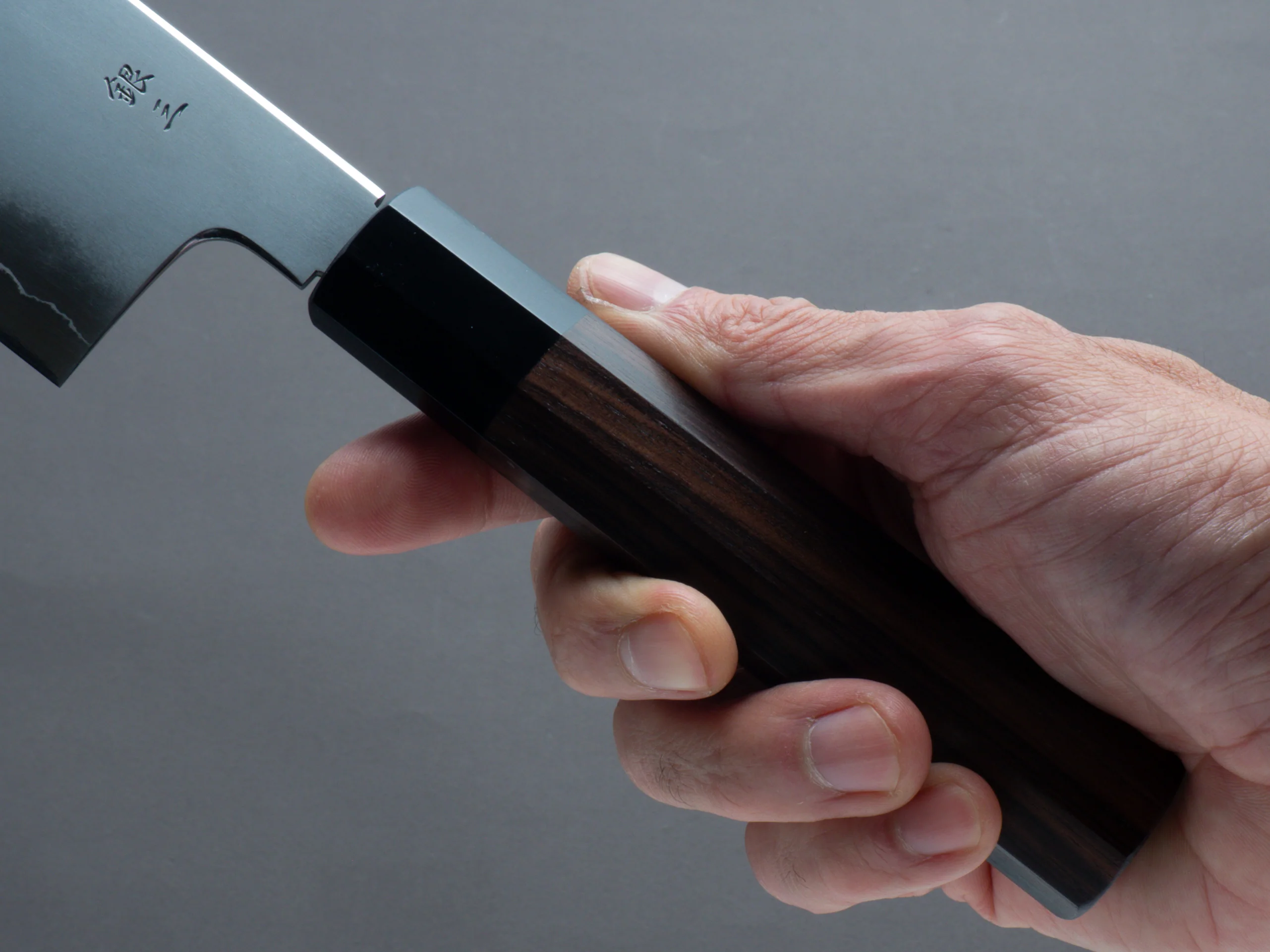 Tetsujin - Silver #3 - Kasumi - Nakiri - 180mm - Taihei Makassar Ebony Handle - Image 5