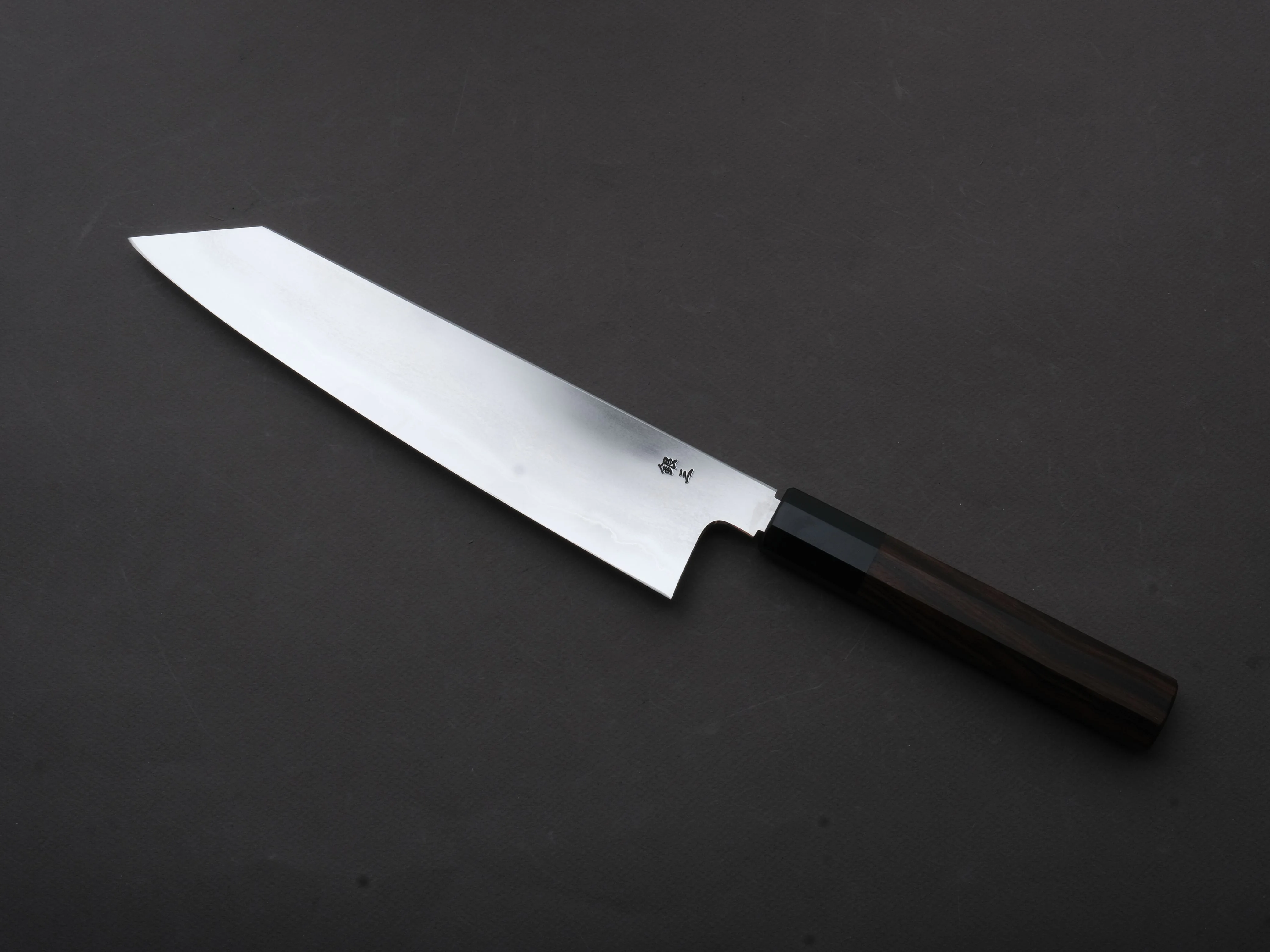 Tetsujin - Silver #3 - Metal Flow - Kiritsuke Gyuto - 240mm - Taihei Makassar Ebony Handle - Image 3