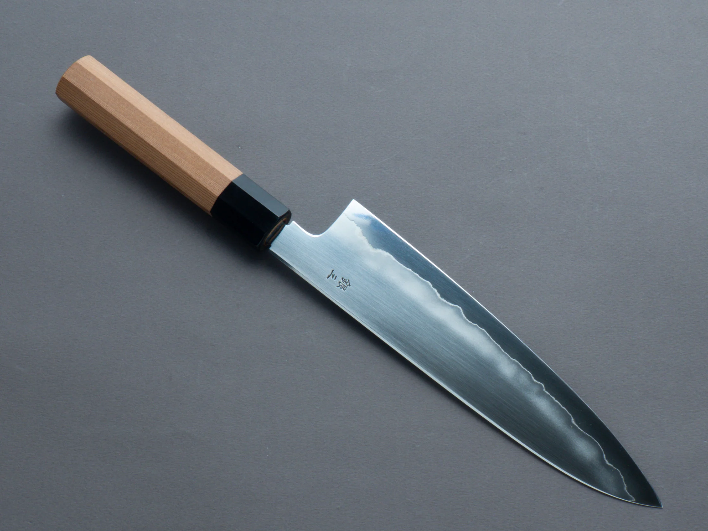 Tetsujin - Silver #3 - Ukiba - Gyuto - 210mm - Yakusugi Cedar handle - Image 2