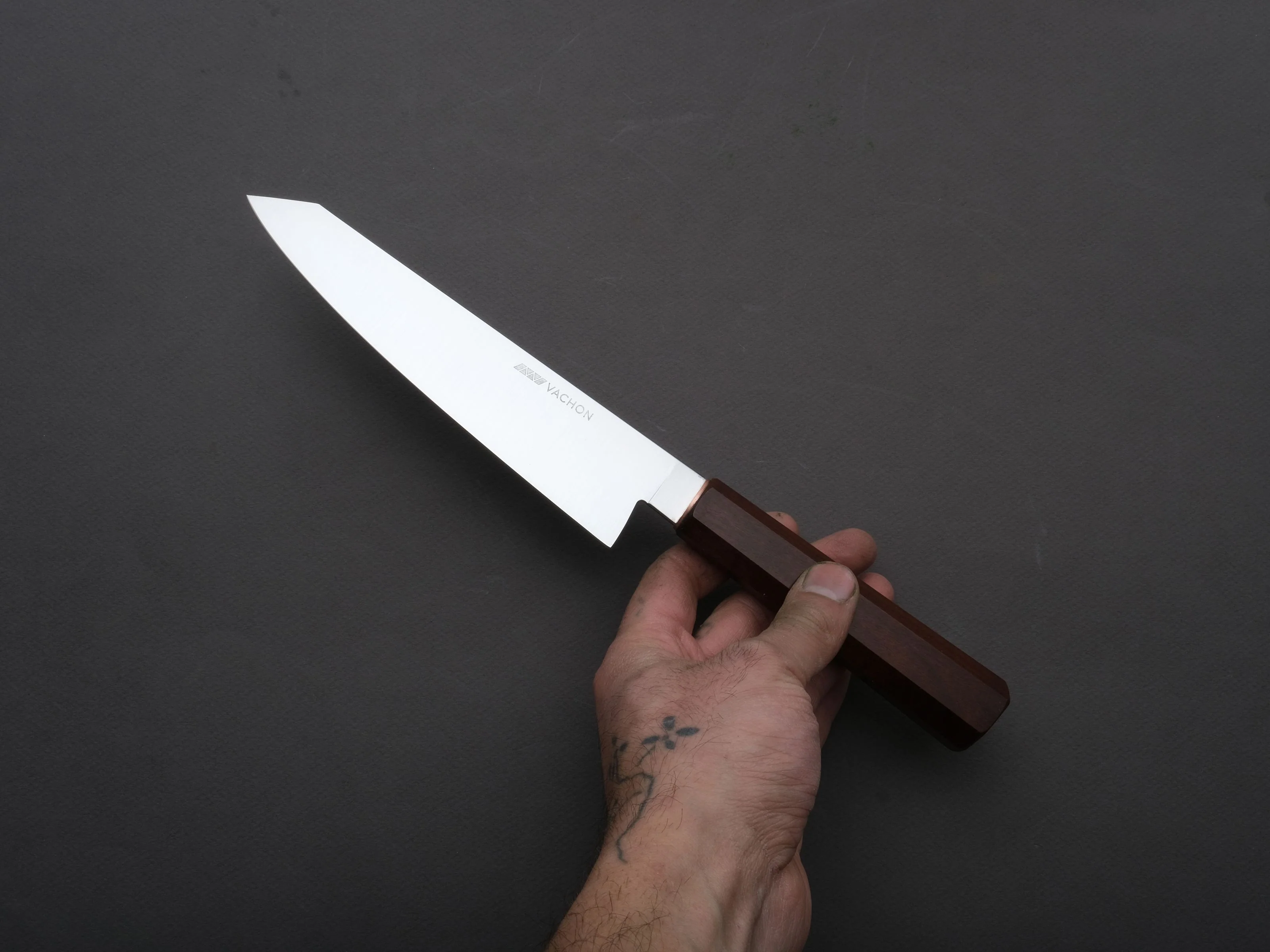 Vachon Knives - AEB-L Stainless - Petty - 160mm - Roasted Curly Maple/Copper - Image 3