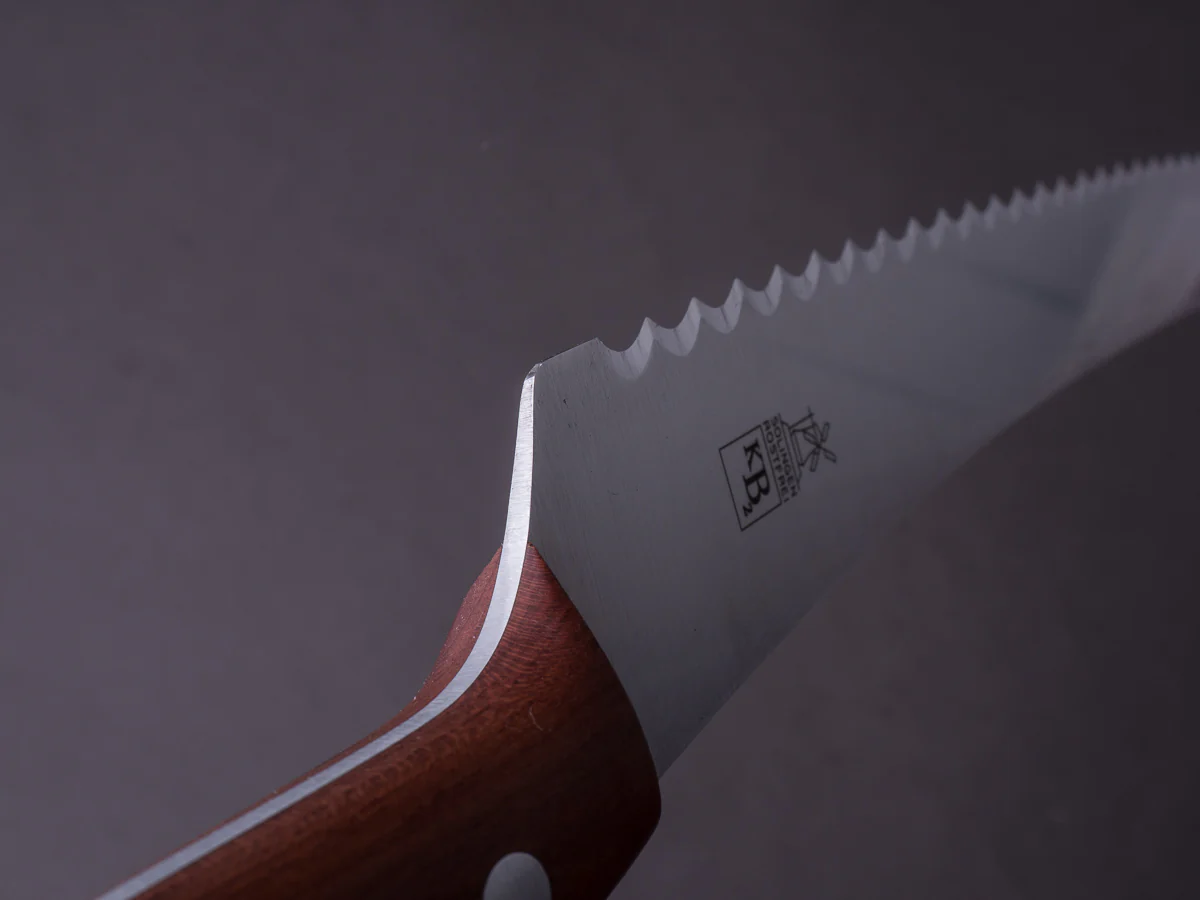 Windmühlenmesser - KB2 - Dual Sided Serrations - Stainless - 215mm Bread Knife - Plumwood Handle - Image 10